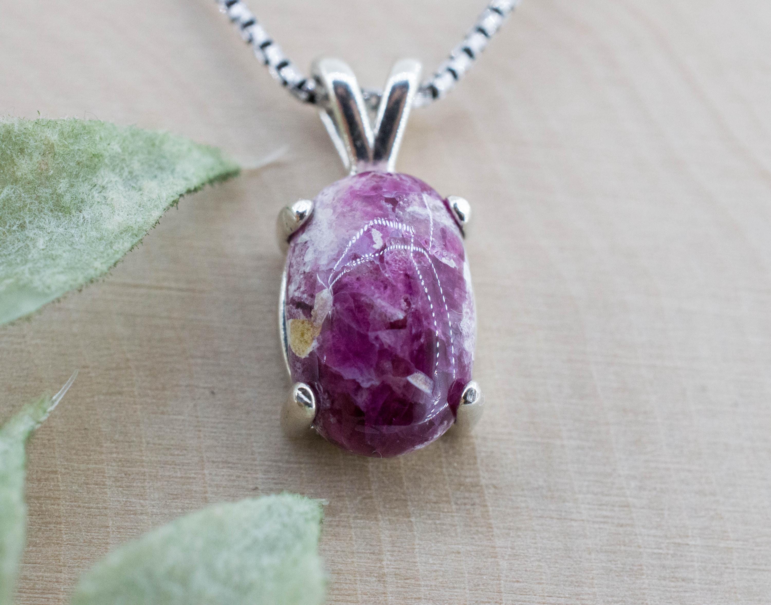 Red Beryl Pendant; Natural Untreated USA Bixbite in Matrix; 4.700cts