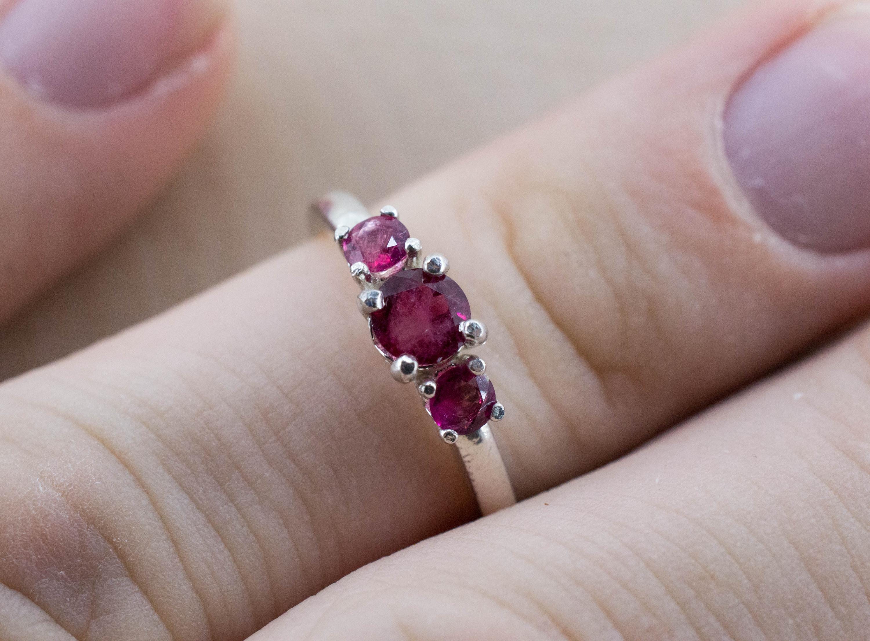 Red Beryl Ring; Natural Untreated USA Bixbite; 0.560ctw