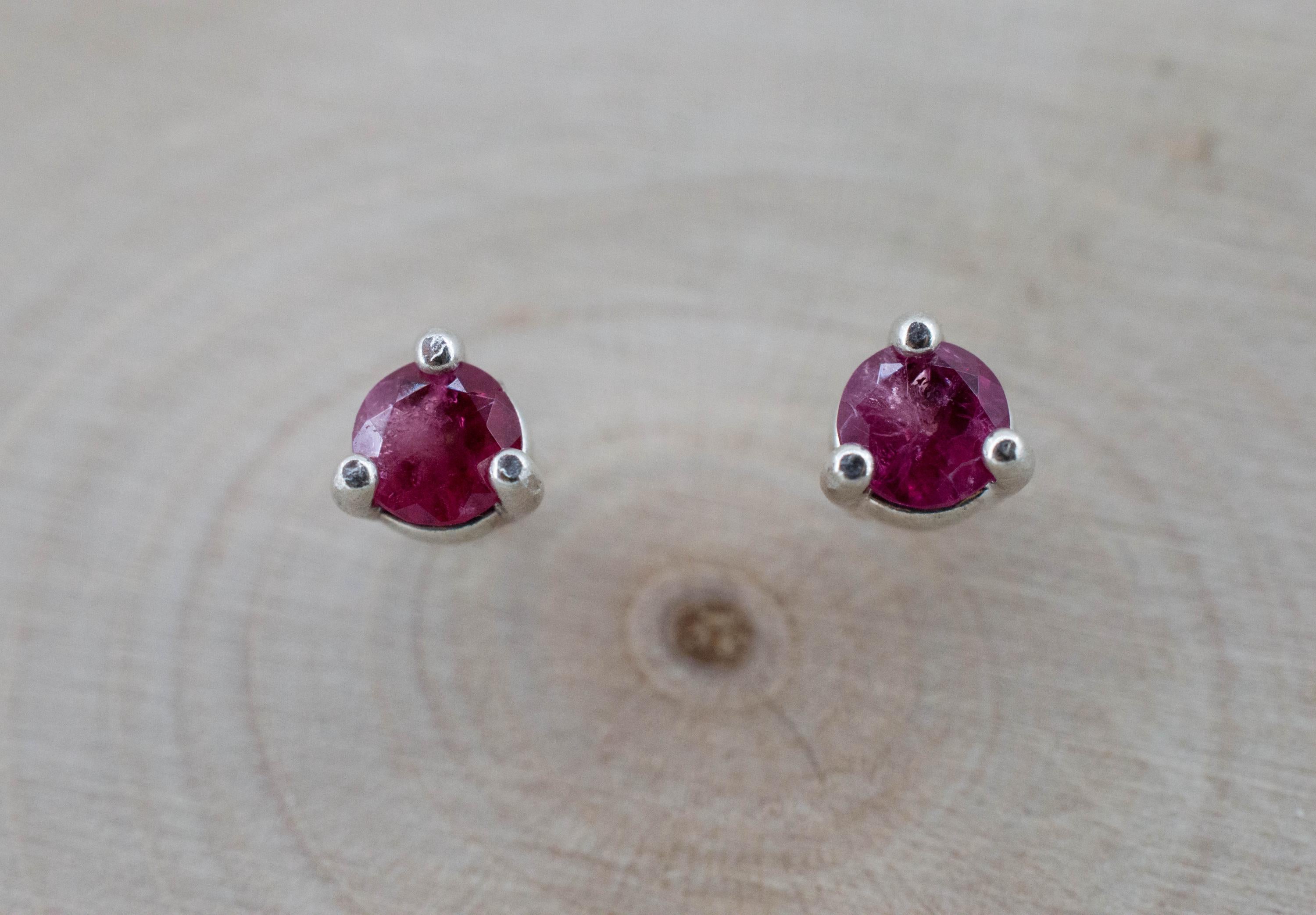 Red Beryl Earrings; Natural Untreated USA Bixbite; 0.310cts