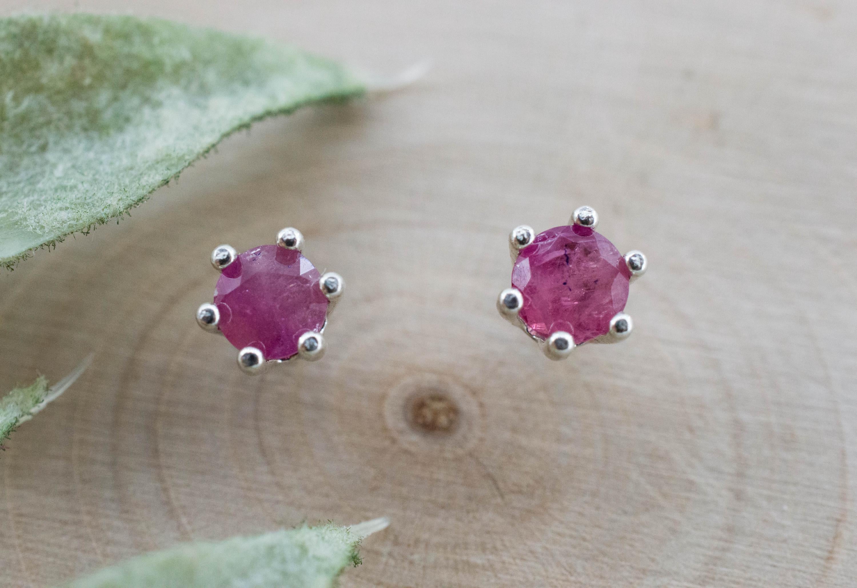 Red Beryl Earrings; Natural Untreated USA Bixbite; 0.475cts