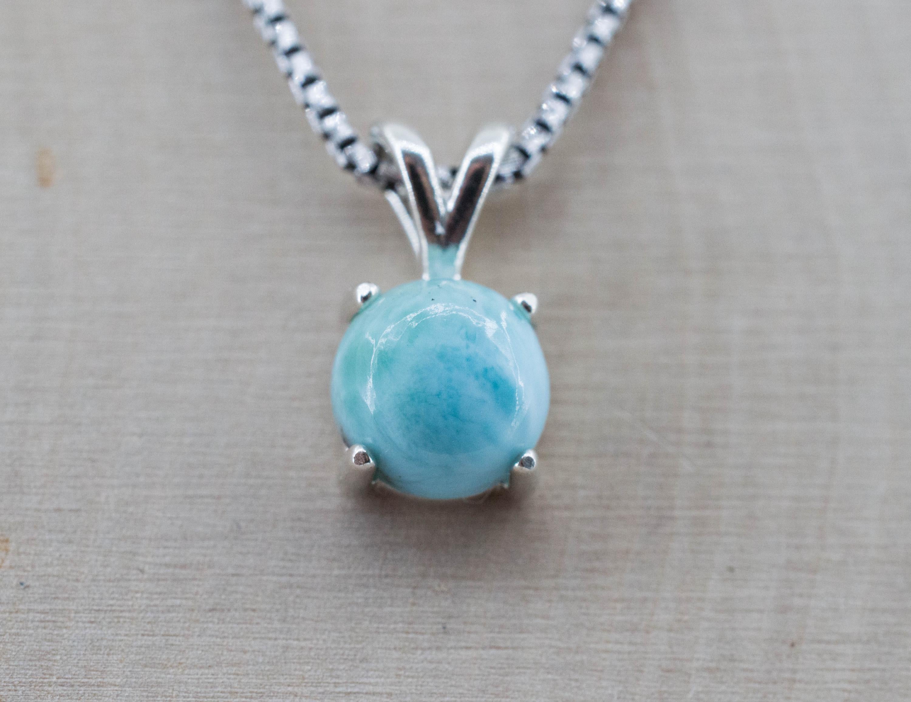 Larimar Pendant, Natural Untreated Dominican Republic Larimar, 2.245cts