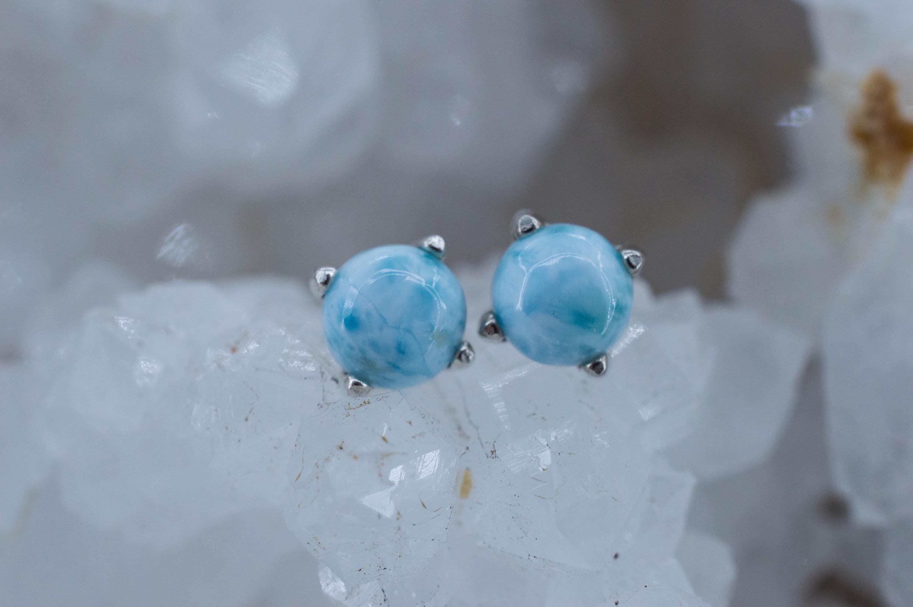 Larimar Earrings; Genuine Untreated Dominican Republic Larimar; 2.295cts