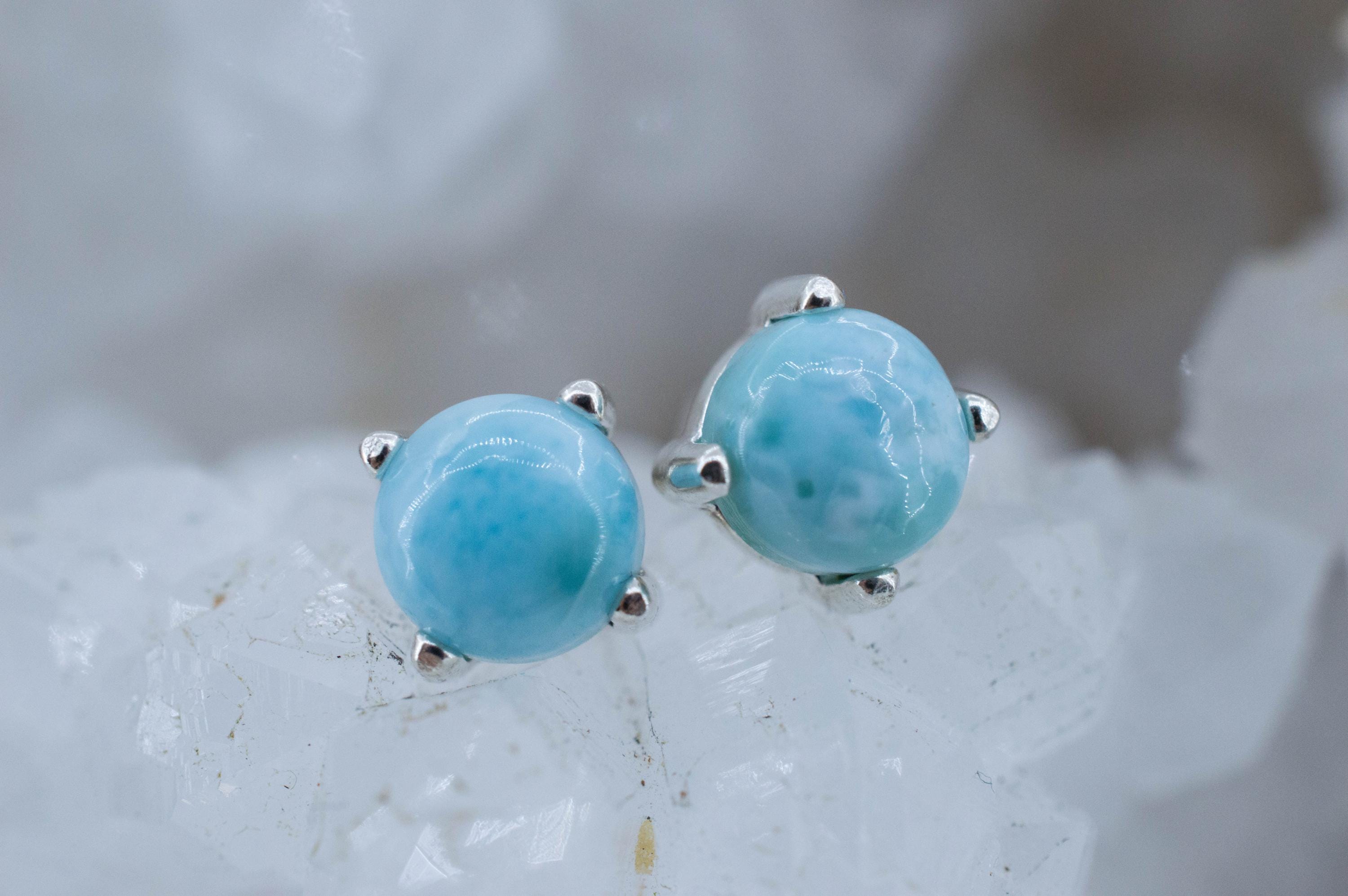 Larimar Earrings; Genuine Untreated Dominican Republic Larimar; 2.310cts