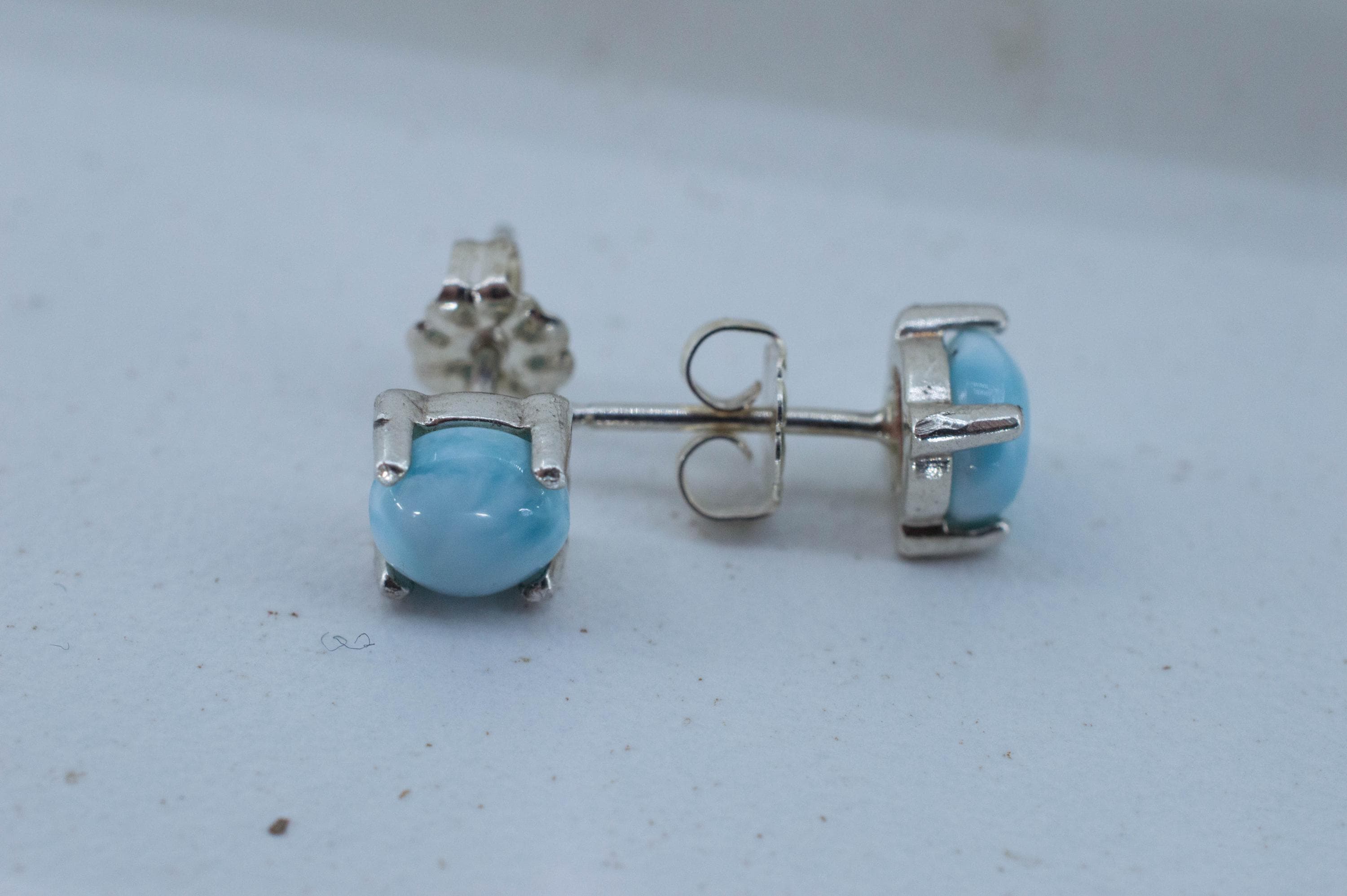 Larimar Earrings; Genuine Untreated Dominican Republic Larimar; 1.865cts