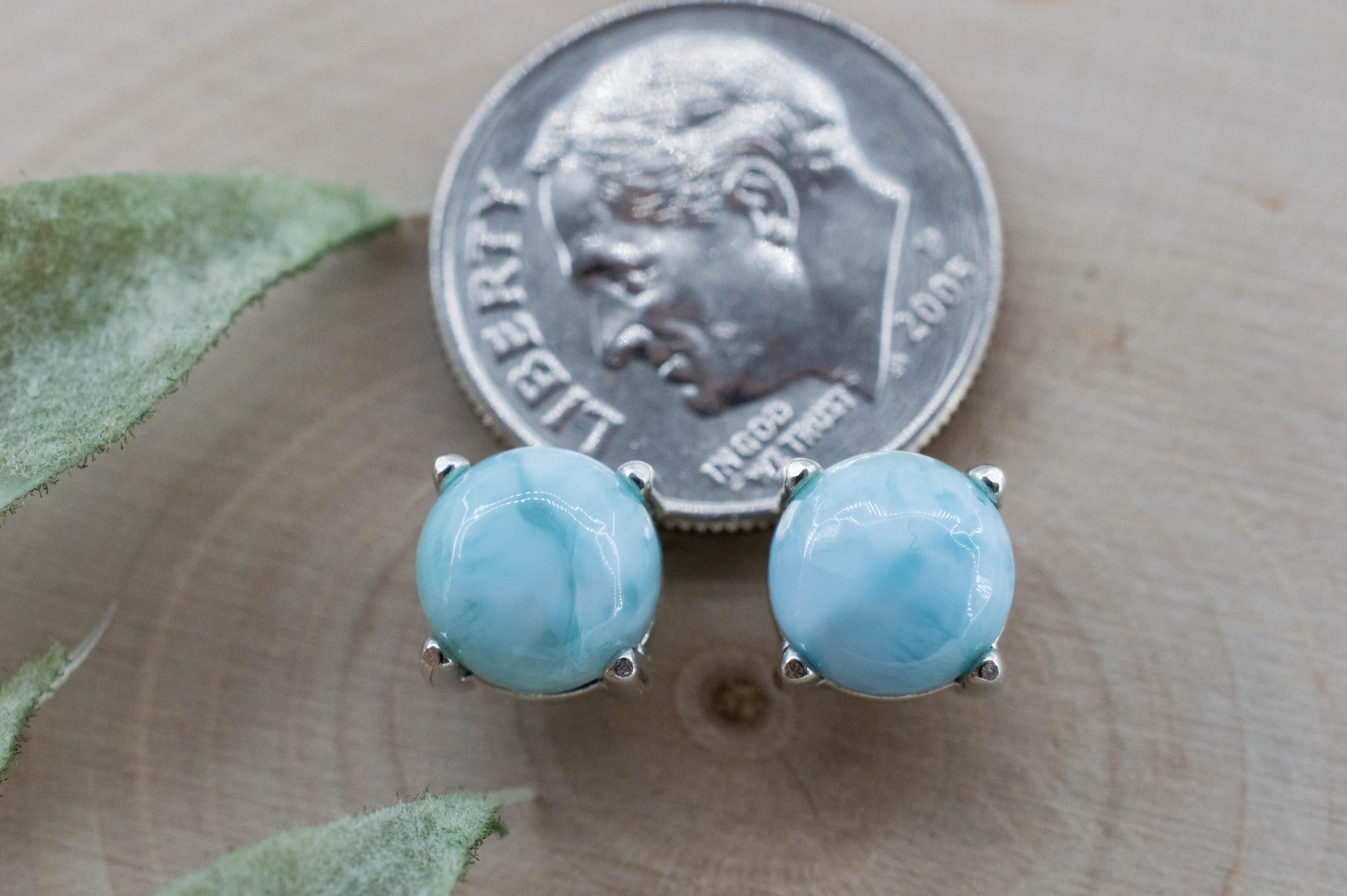 Larimar Earrings; Genuine Untreated Dominican Republic Larimar; 3.450cts