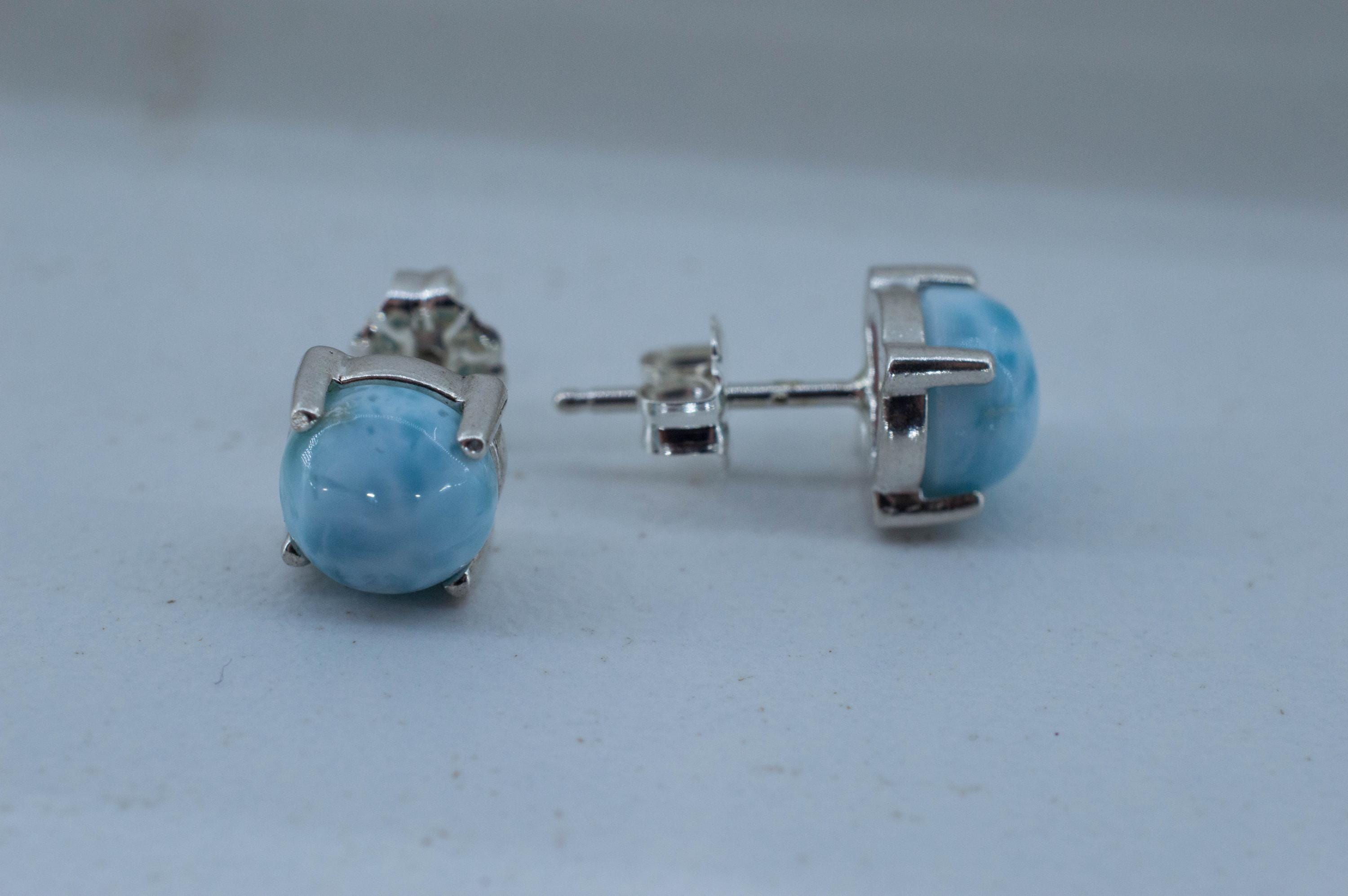 Larimar Earrings; Genuine Untreated Dominican Republic Larimar; 3.510cts