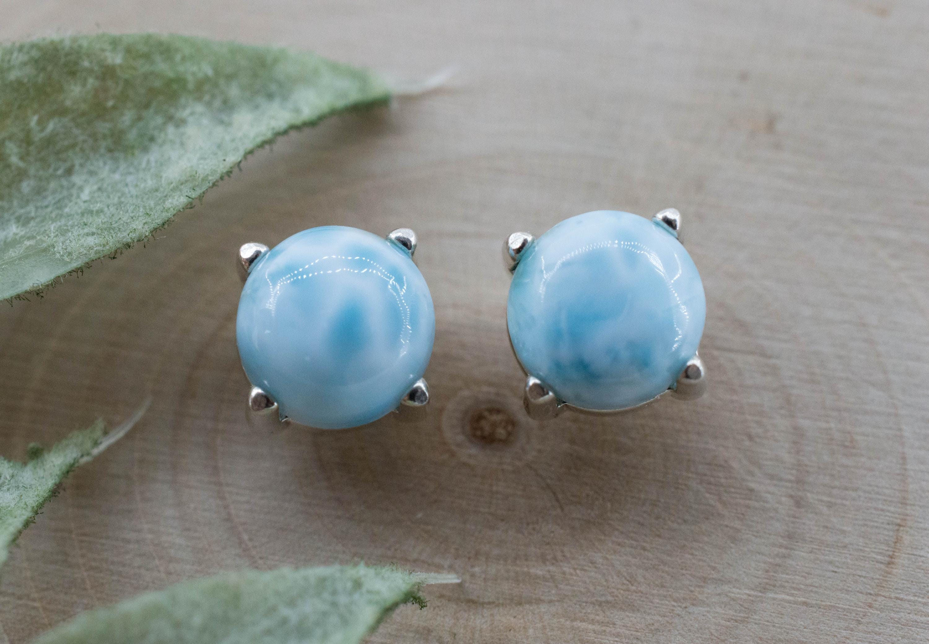 Larimar Earrings; Genuine Untreated Dominican Republic Larimar; 3.510cts
