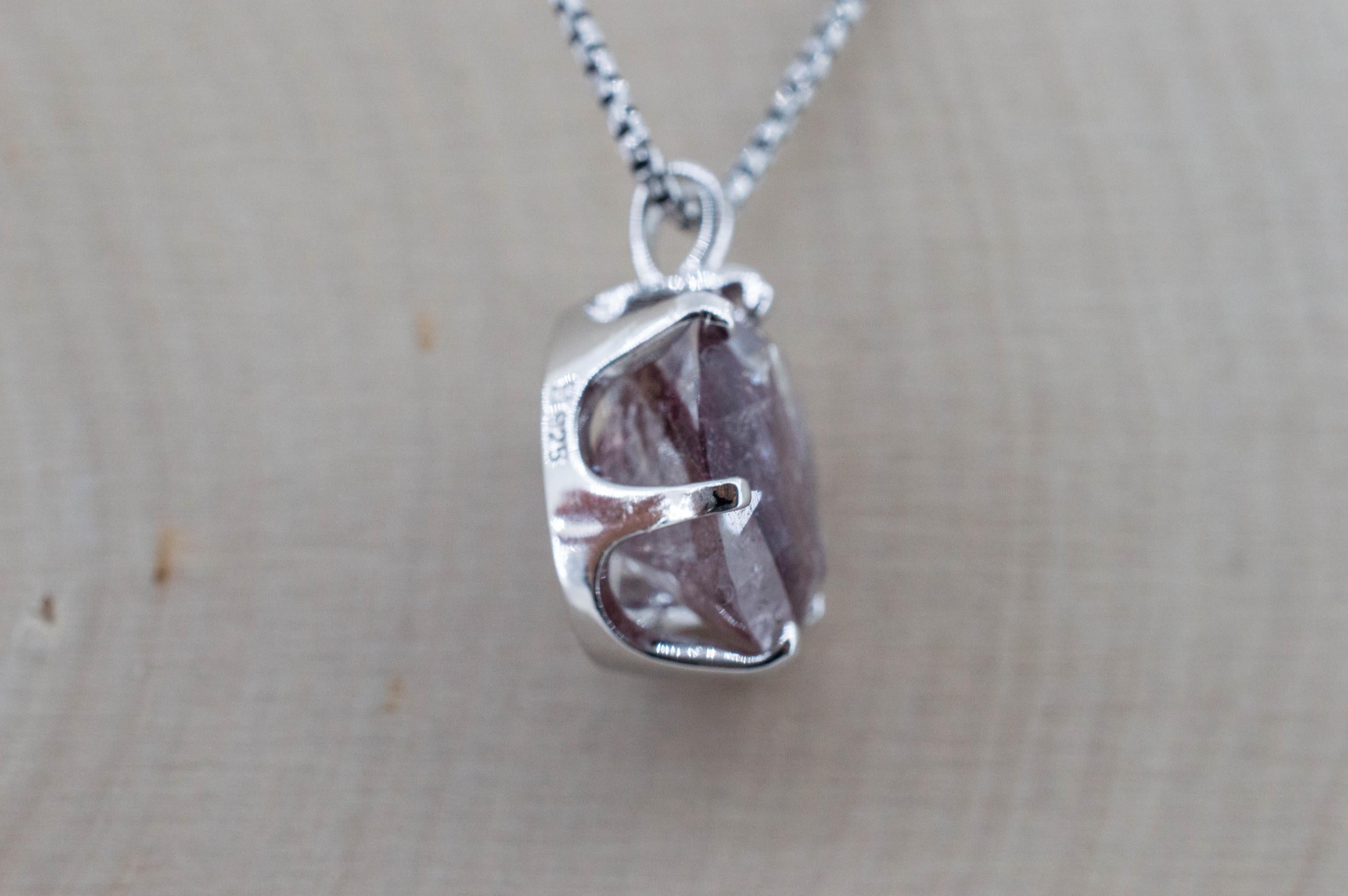 Hematite Quartz Pendant; Natural Untreated India Sunset Phantom Quartz; 9.100cts