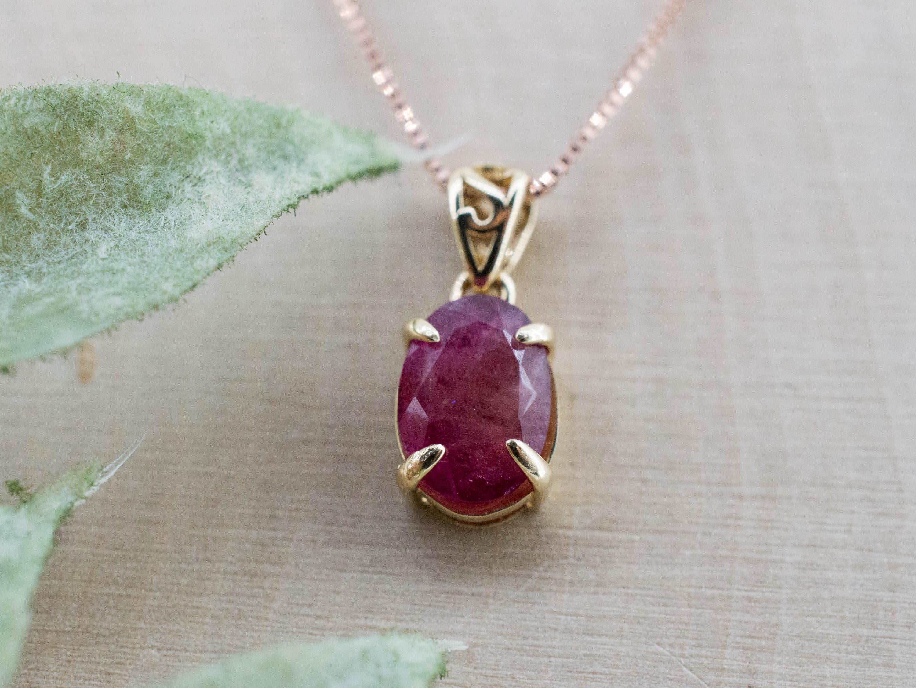 Red Beryl Pendant; Natural Untreated USA Bixbite; 0.870cts
