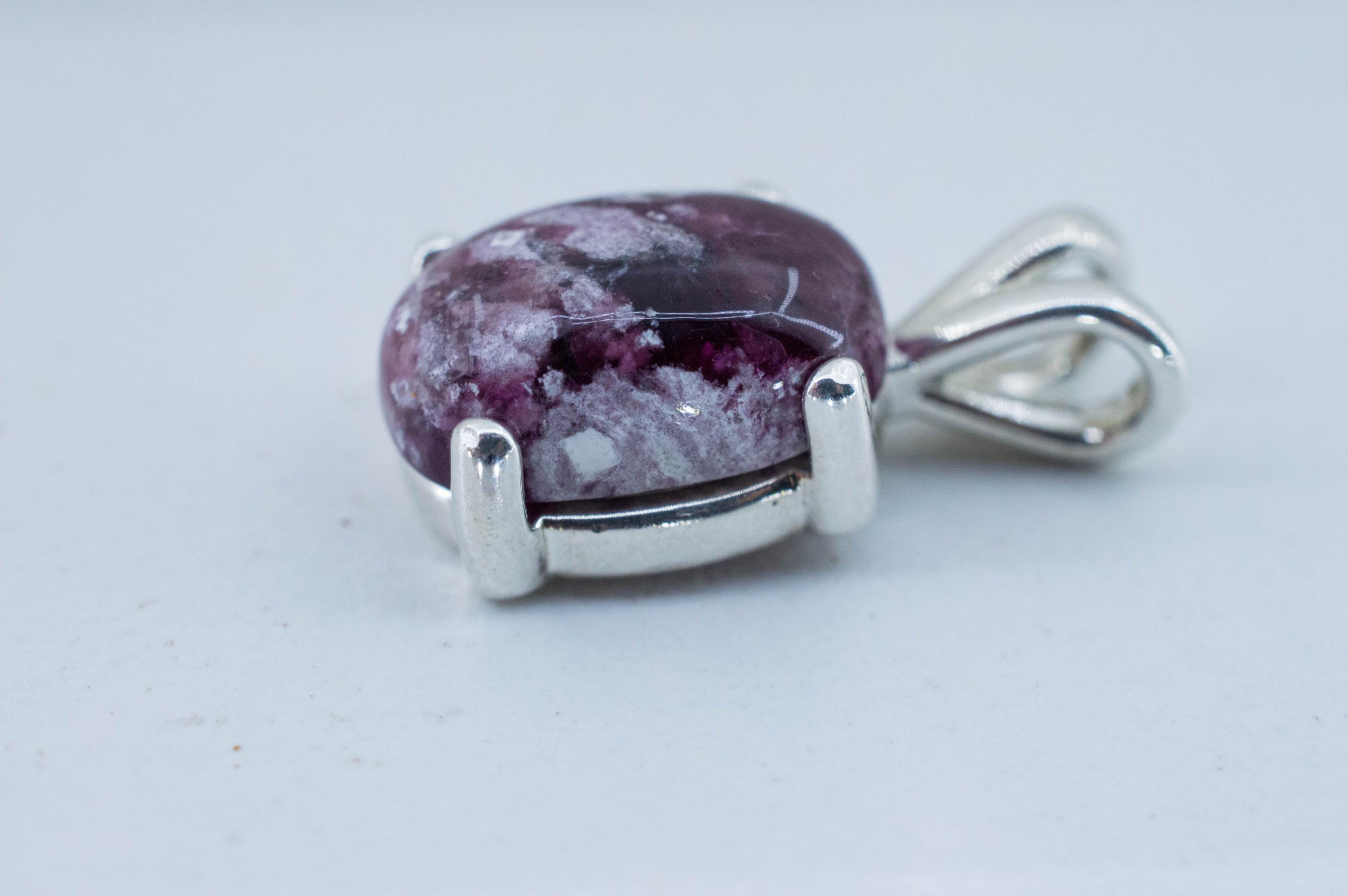 Red Beryl Pendant; Natural Untreated USA Bixbite in Matrix; 4.565cts