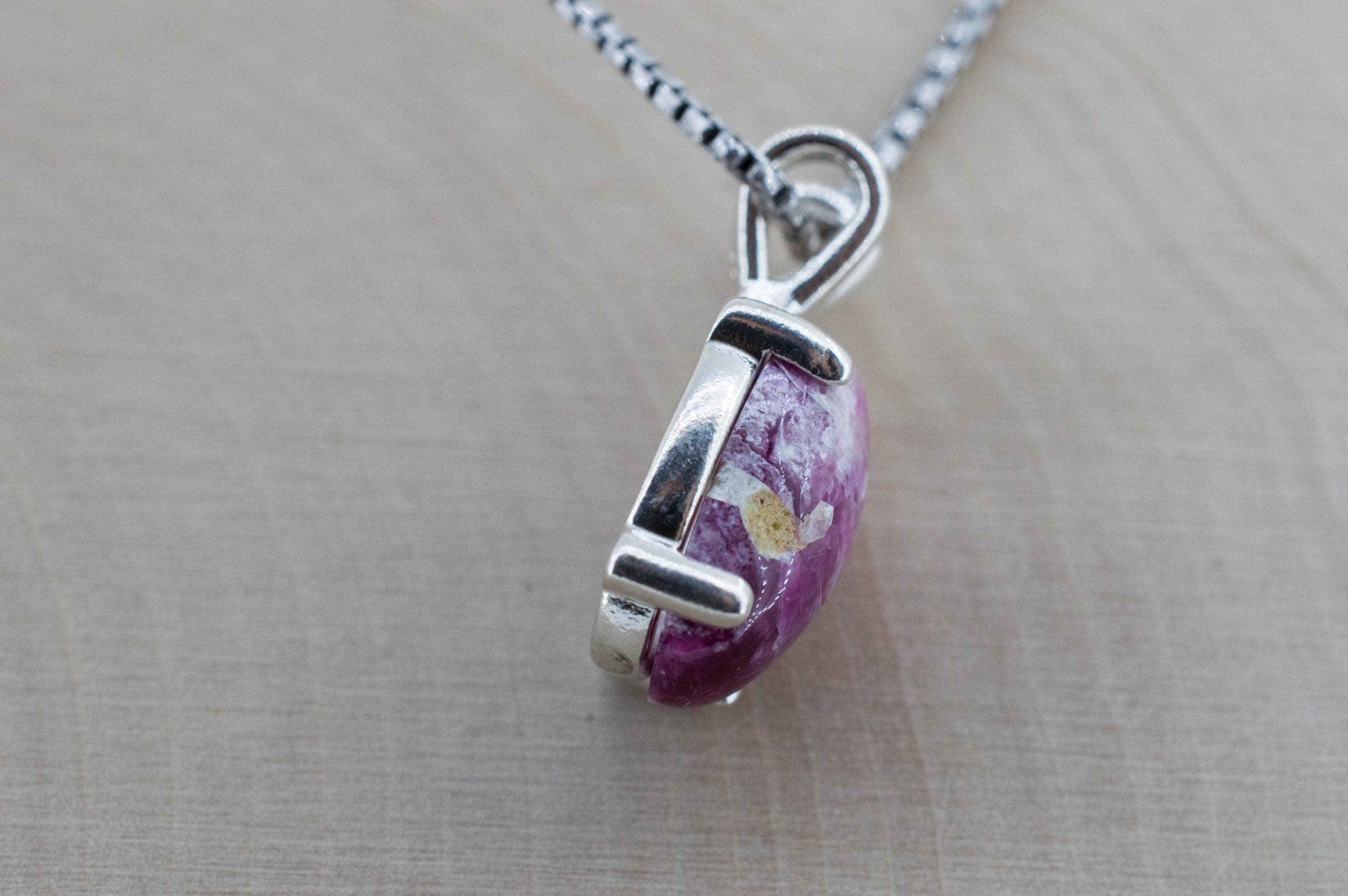 Red Beryl Pendant; Natural Untreated USA Bixbite in Matrix; 4.700cts