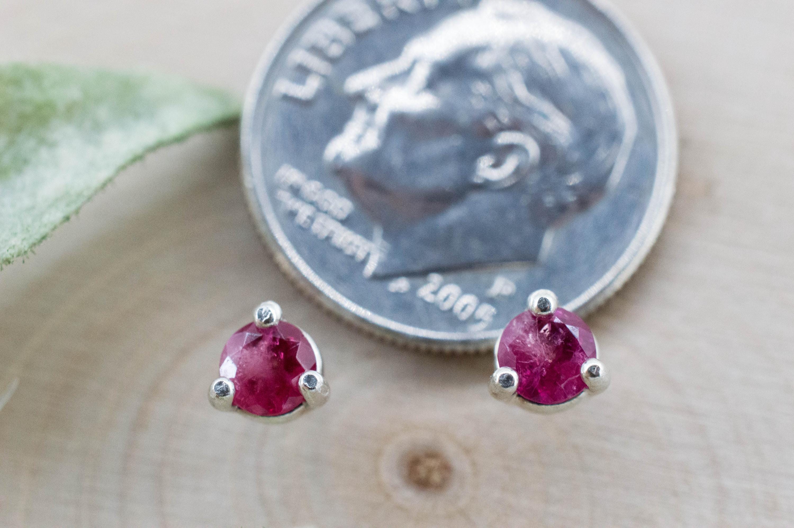 Red Beryl Earrings; Natural Untreated USA Bixbite; 0.310cts