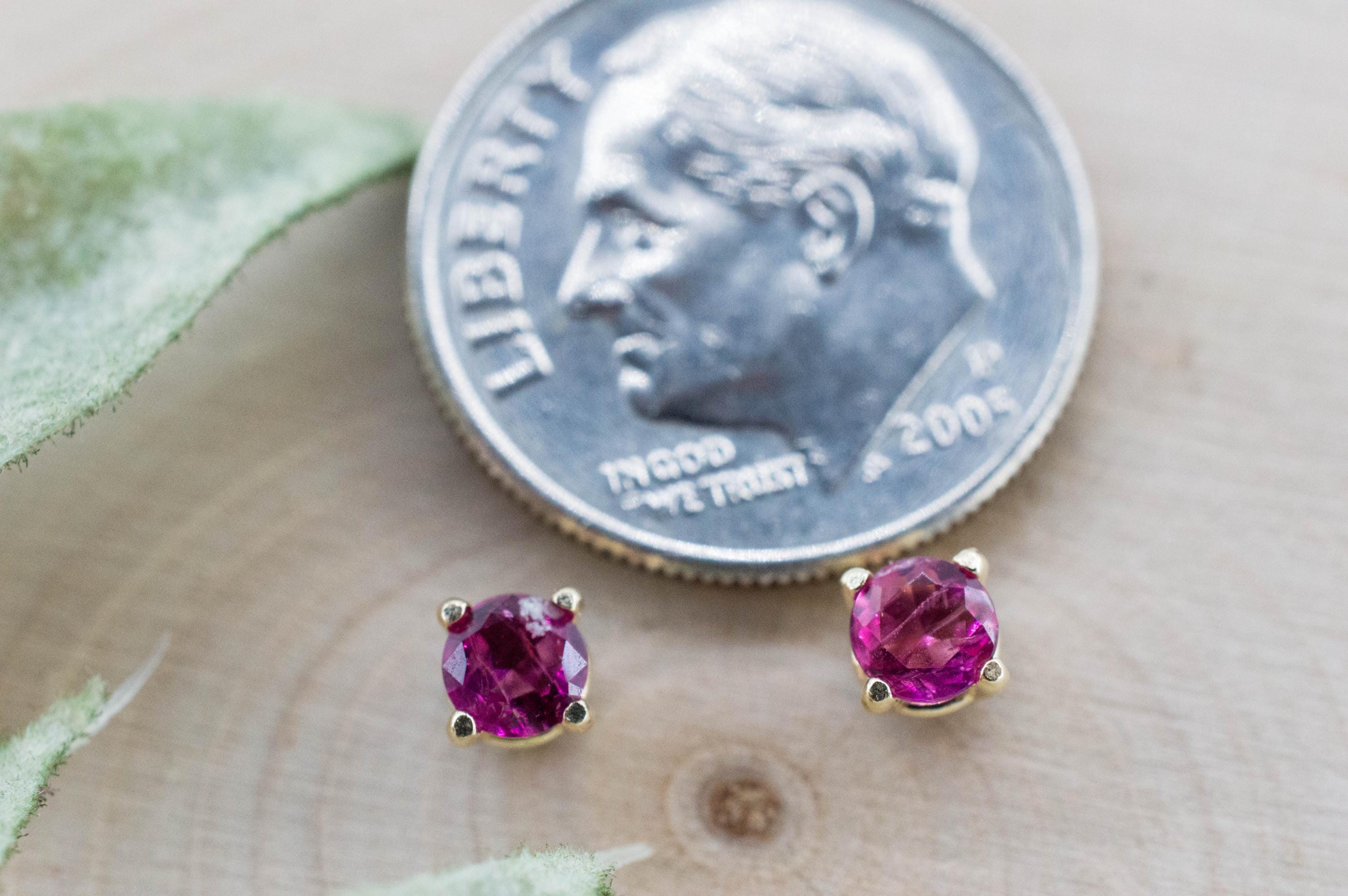 Red Beryl Earrings; Natural Untreated USA Bixbite; 0.370cts