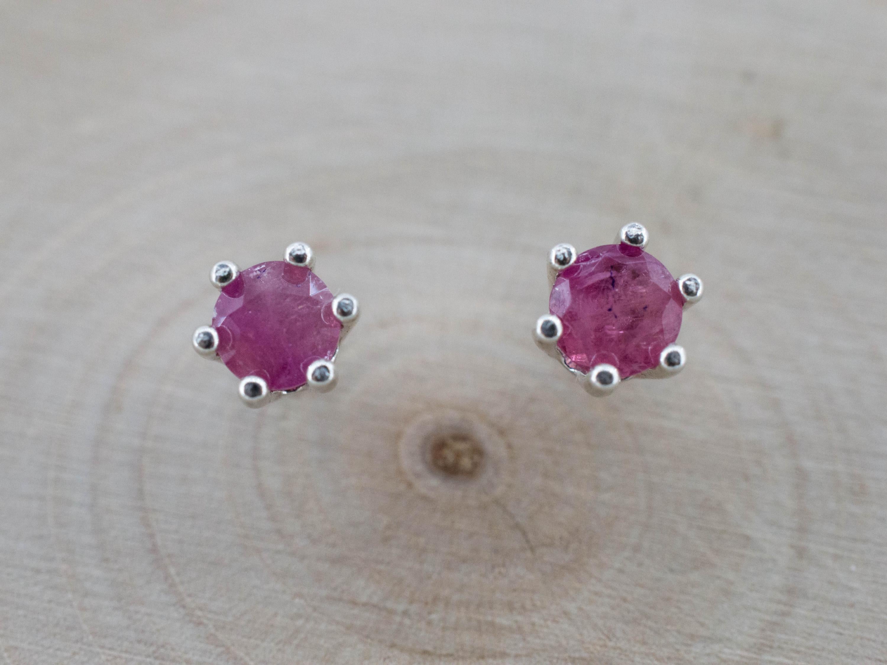 Red Beryl Earrings; Natural Untreated USA Bixbite; 0.475cts