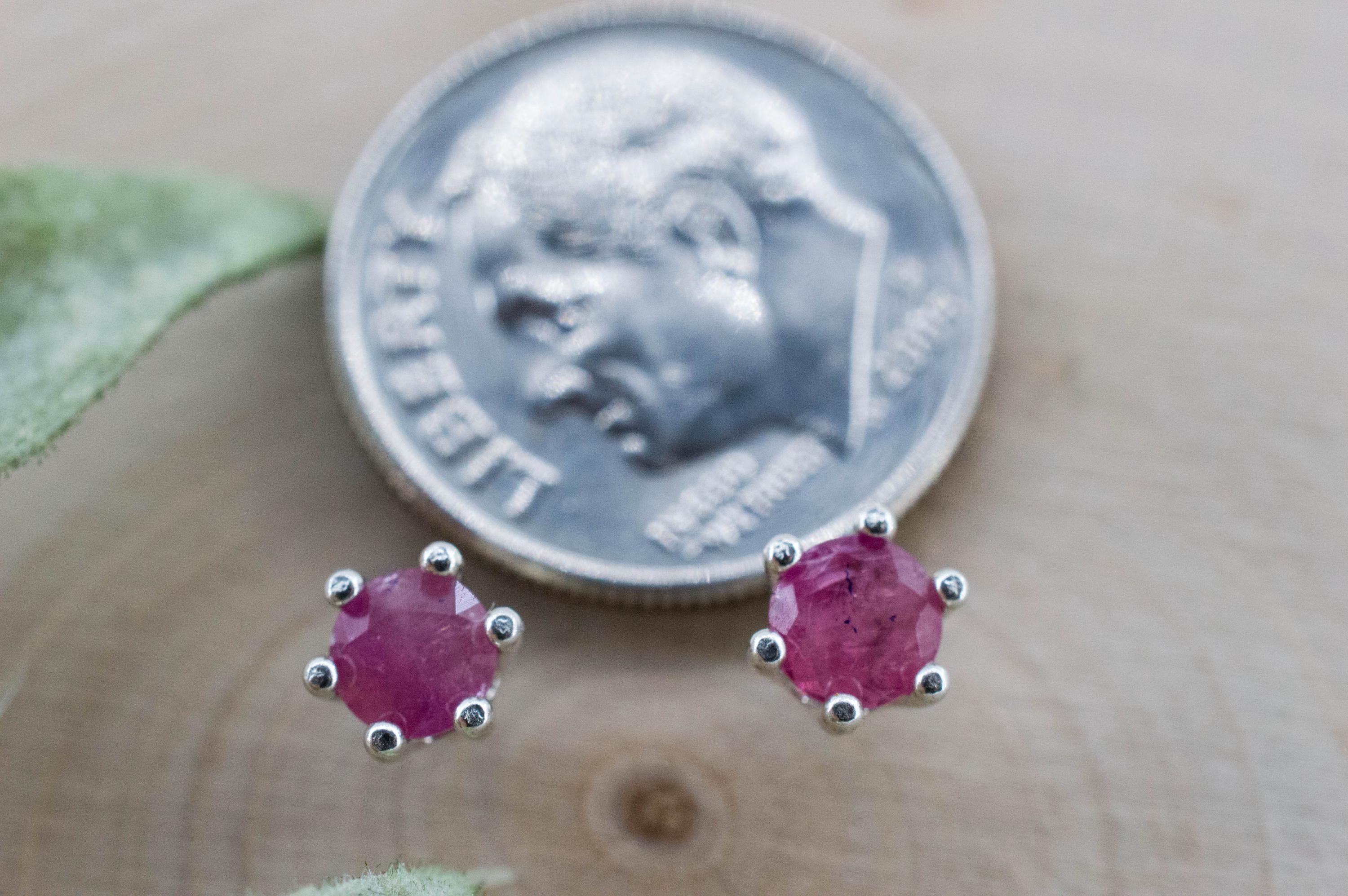 Red Beryl Earrings; Natural Untreated USA Bixbite; 0.475cts
