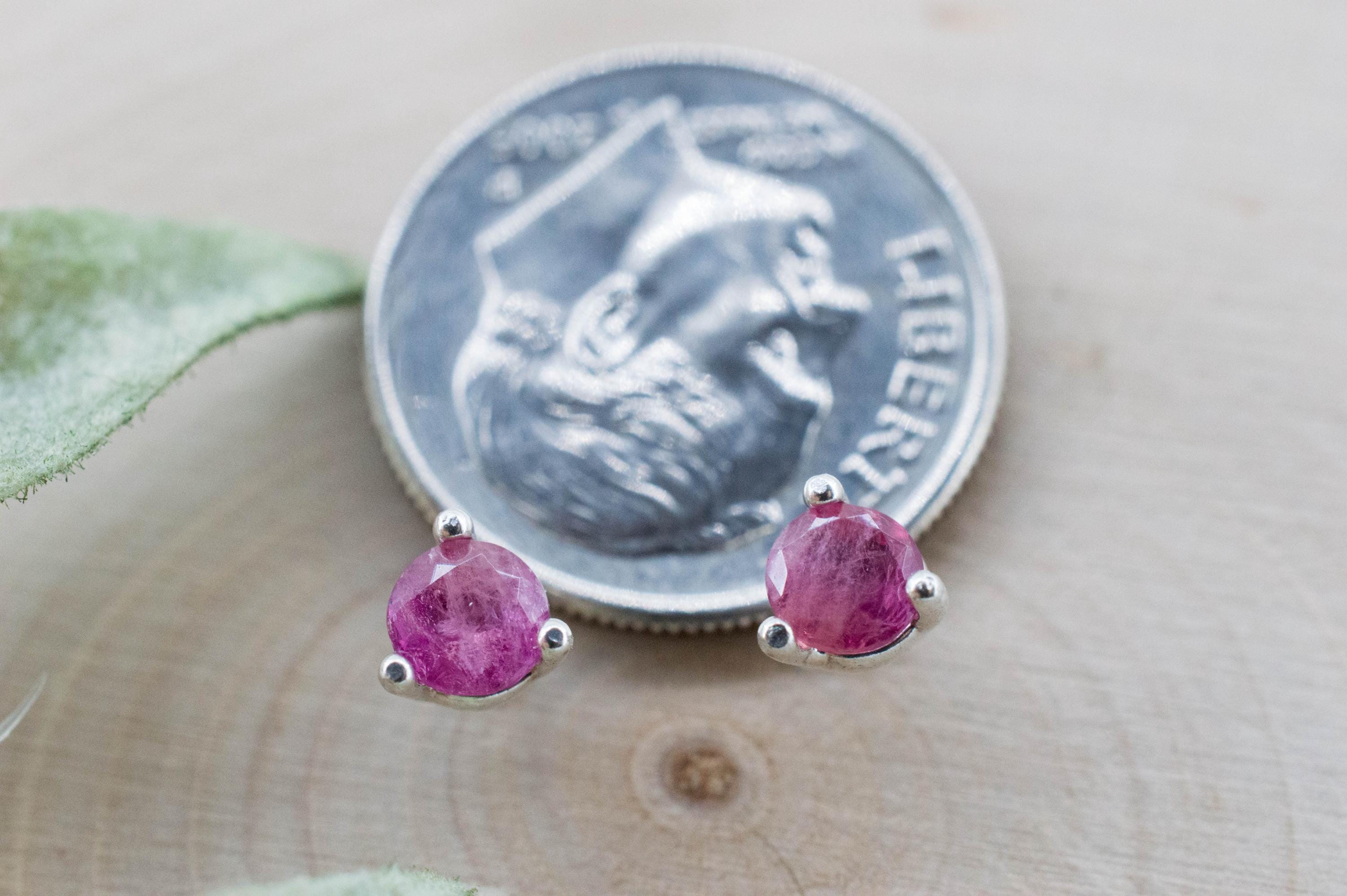 Red Beryl Earrings; Natural Untreated USA Bixbite; 0.480cts