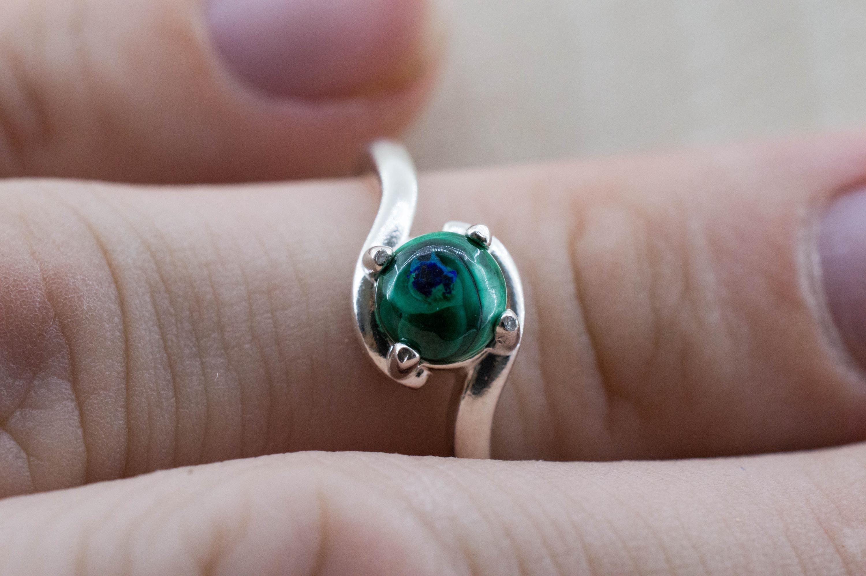 Azurmalachite Ring; Natural Untreated Arizona Azurite and Malachite; 1.180cts