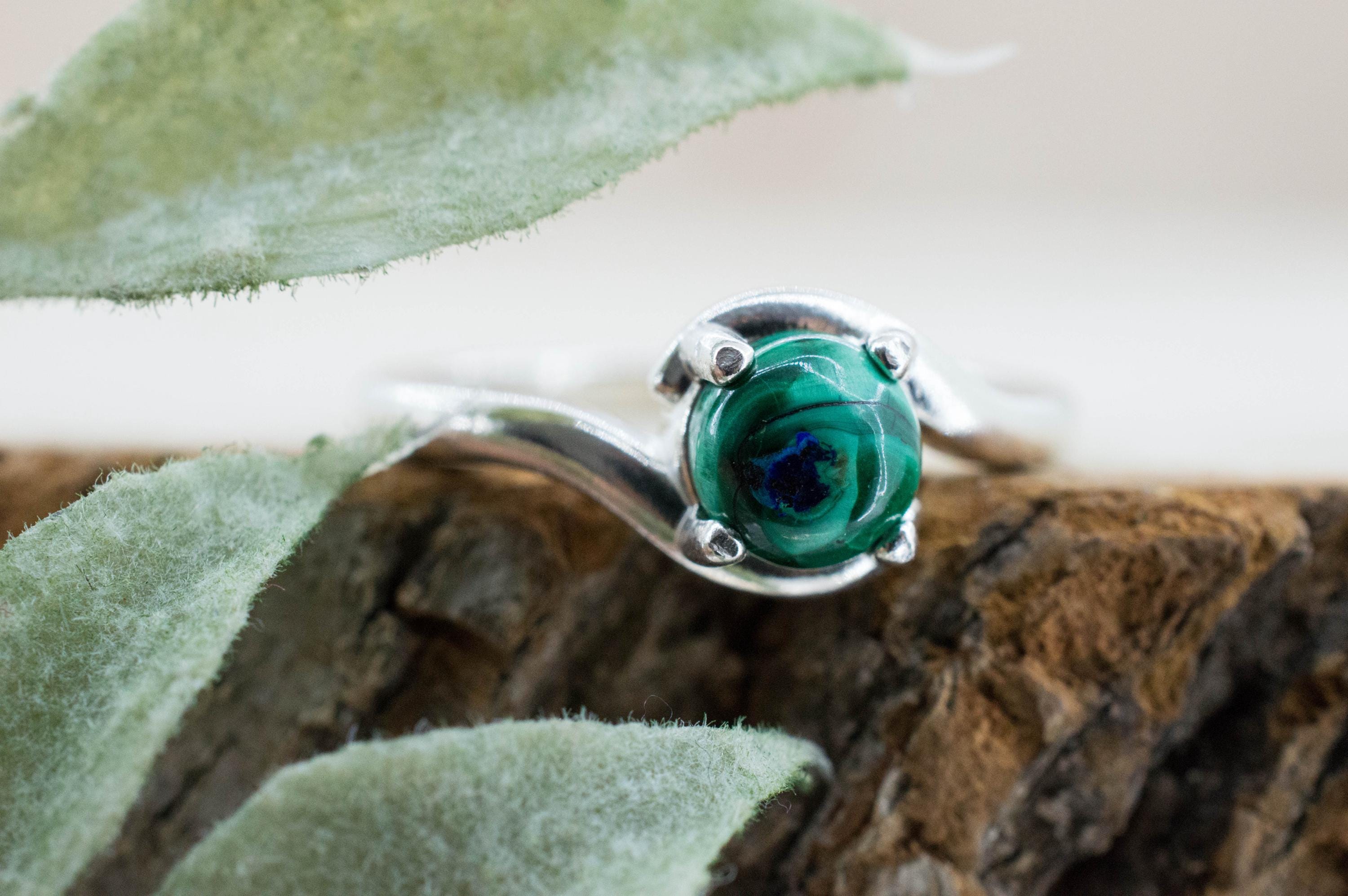 Azurmalachite Ring; Natural Untreated Arizona Azurite and Malachite; 1.180cts