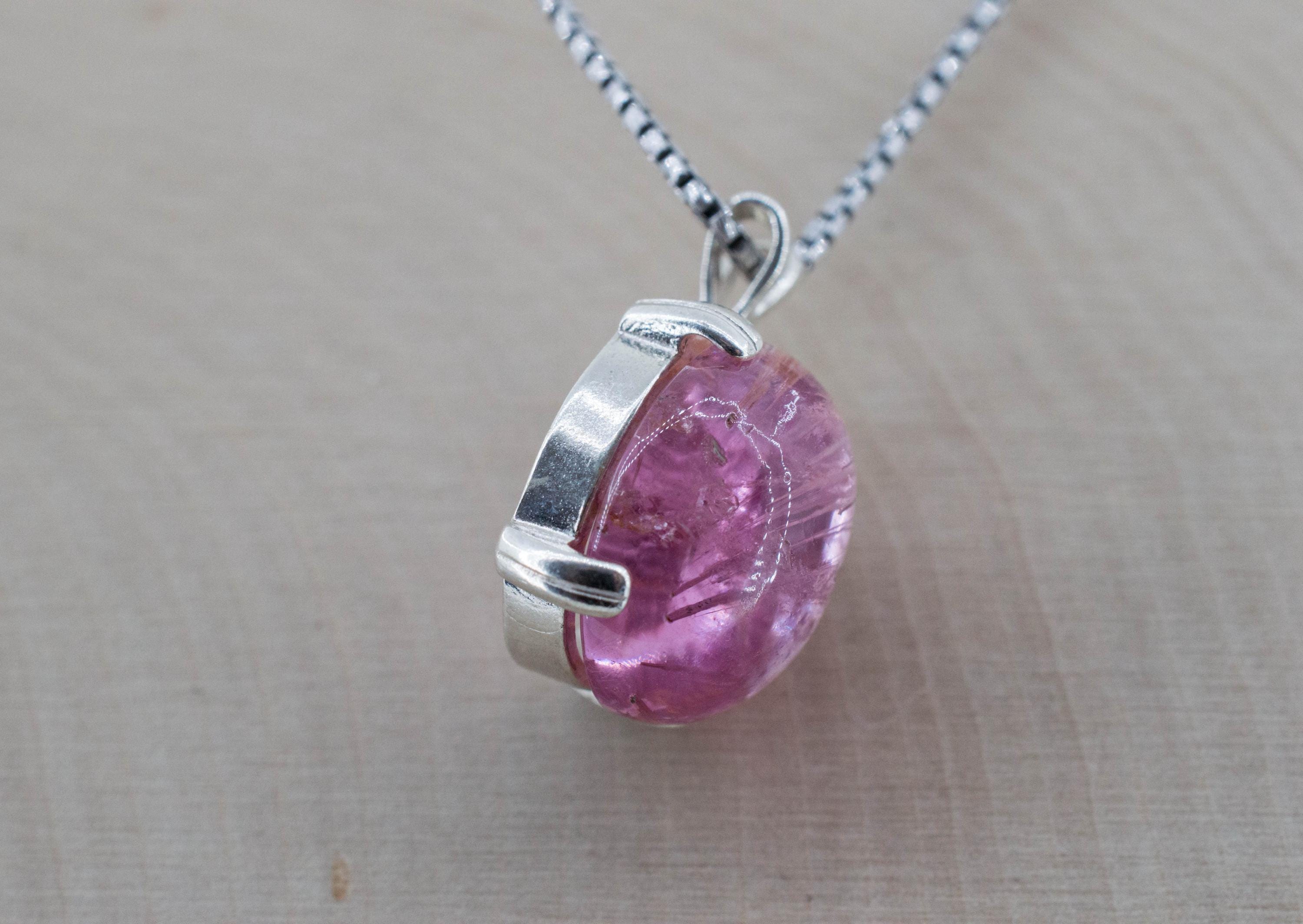 Pink Tourmaline Pendant, Natural Untreated San Diego Cats Eye Tourmaline; 13.650cts