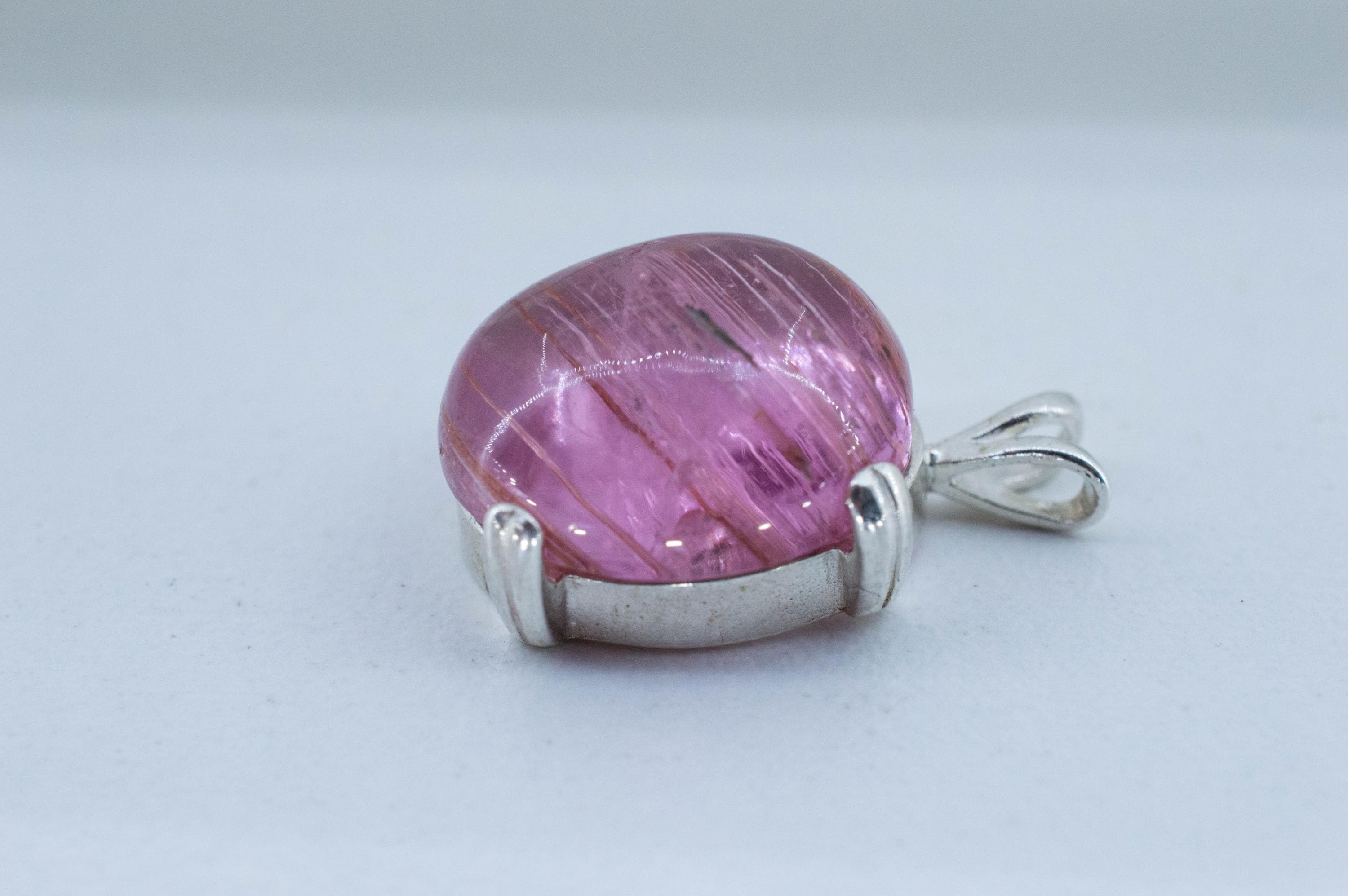 Pink Tourmaline Pendant, Natural Untreated San Diego Cats Eye Tourmaline; 13.650cts