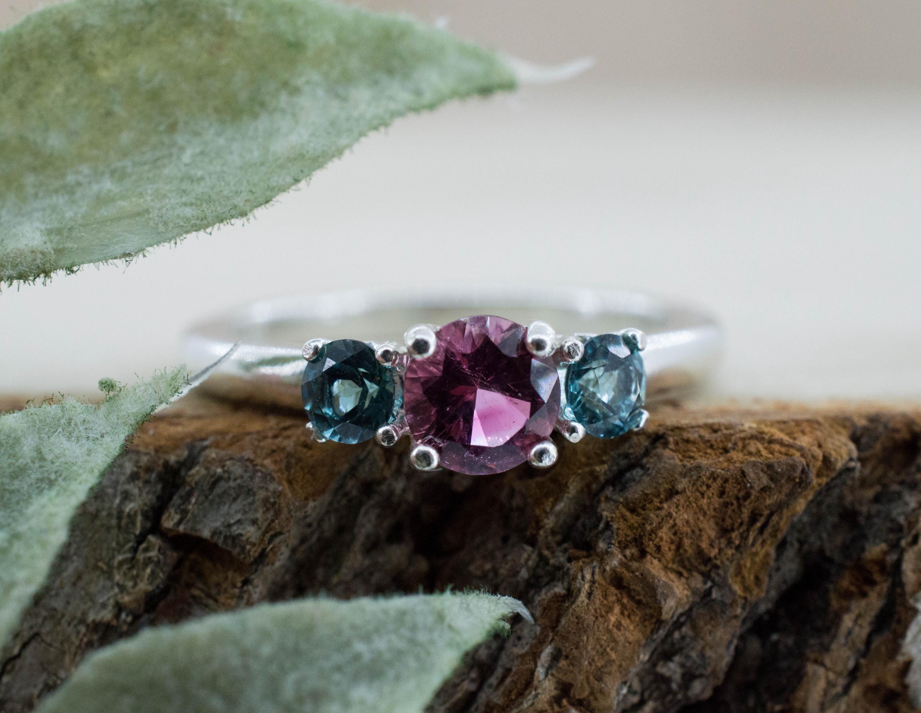 Tourmaline Ring, Natural Untreated San Diego Tourmaline and Brazil Indicolite