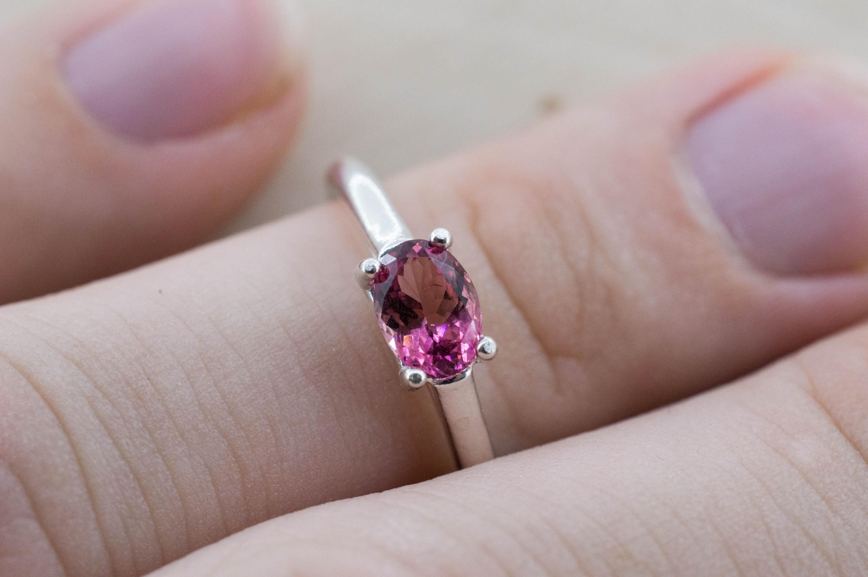 Pink Tourmaline Ring, Natural Untreated San Diego Tourmaline; 0.685cts