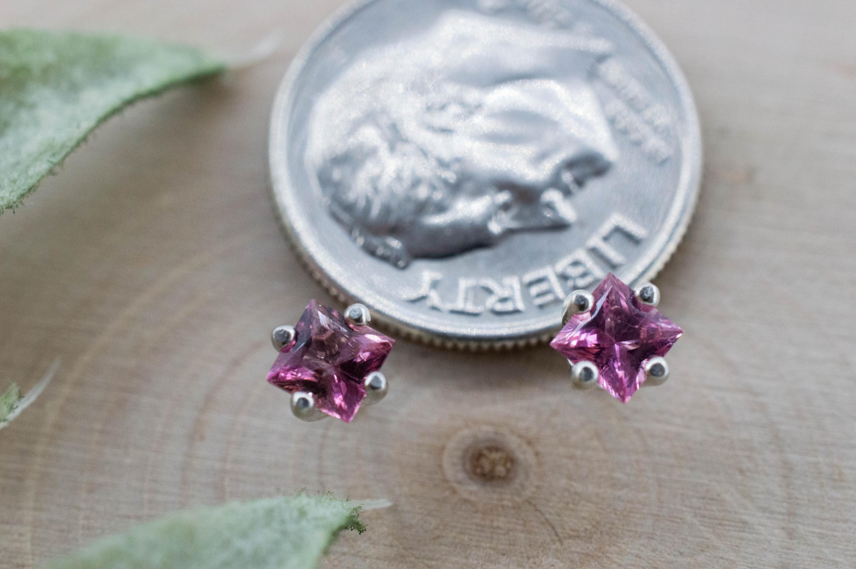 Pink Tourmaline Earrings; Natural Untreated San Diego Tourmaline; 0.420ctw