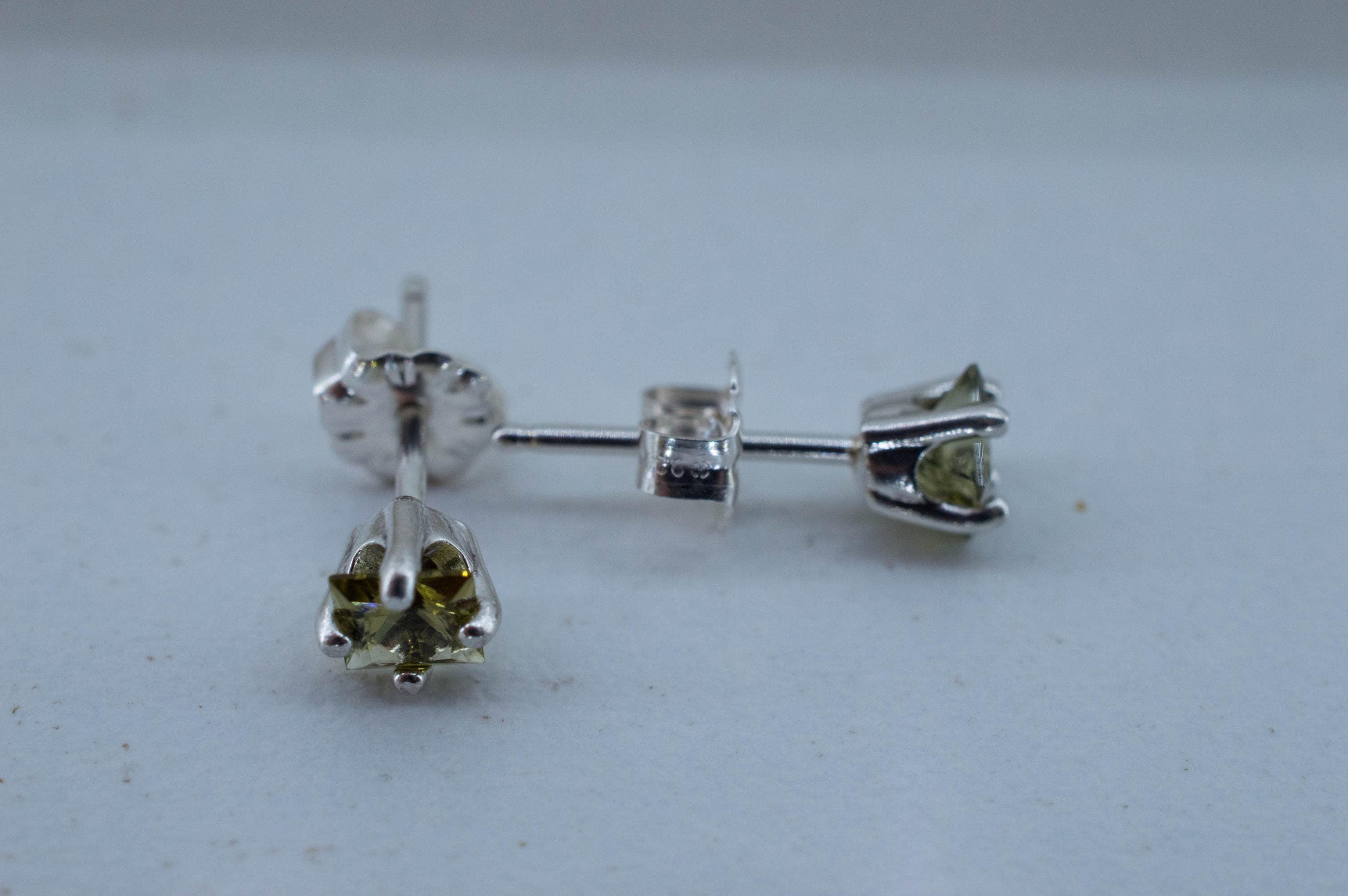 Green Tourmaline Earrings; Natural Untreated San Diego Tourmaline; 0.590ctw