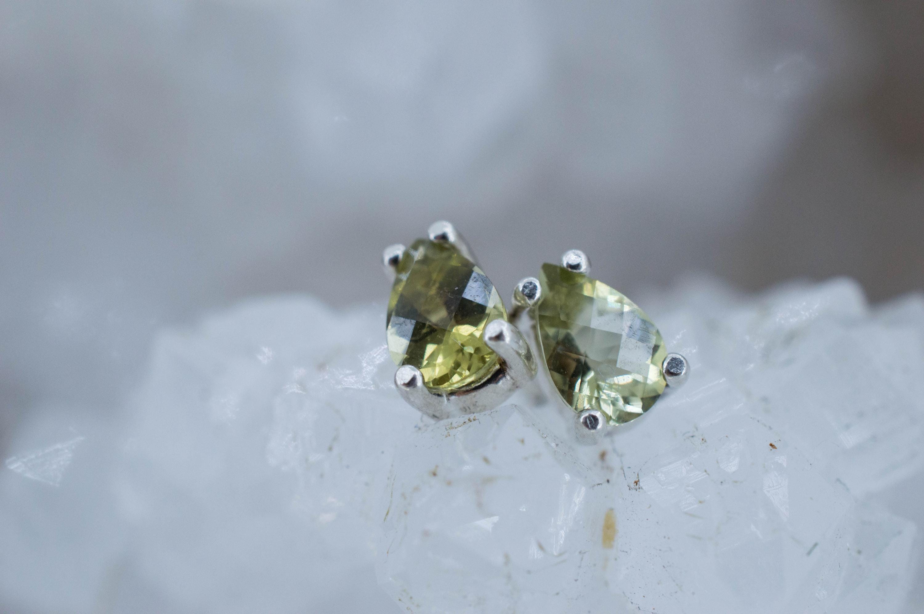 Green Tourmaline Earrings; Natural Untreated San Diego Tourmaline; 0.705ctw