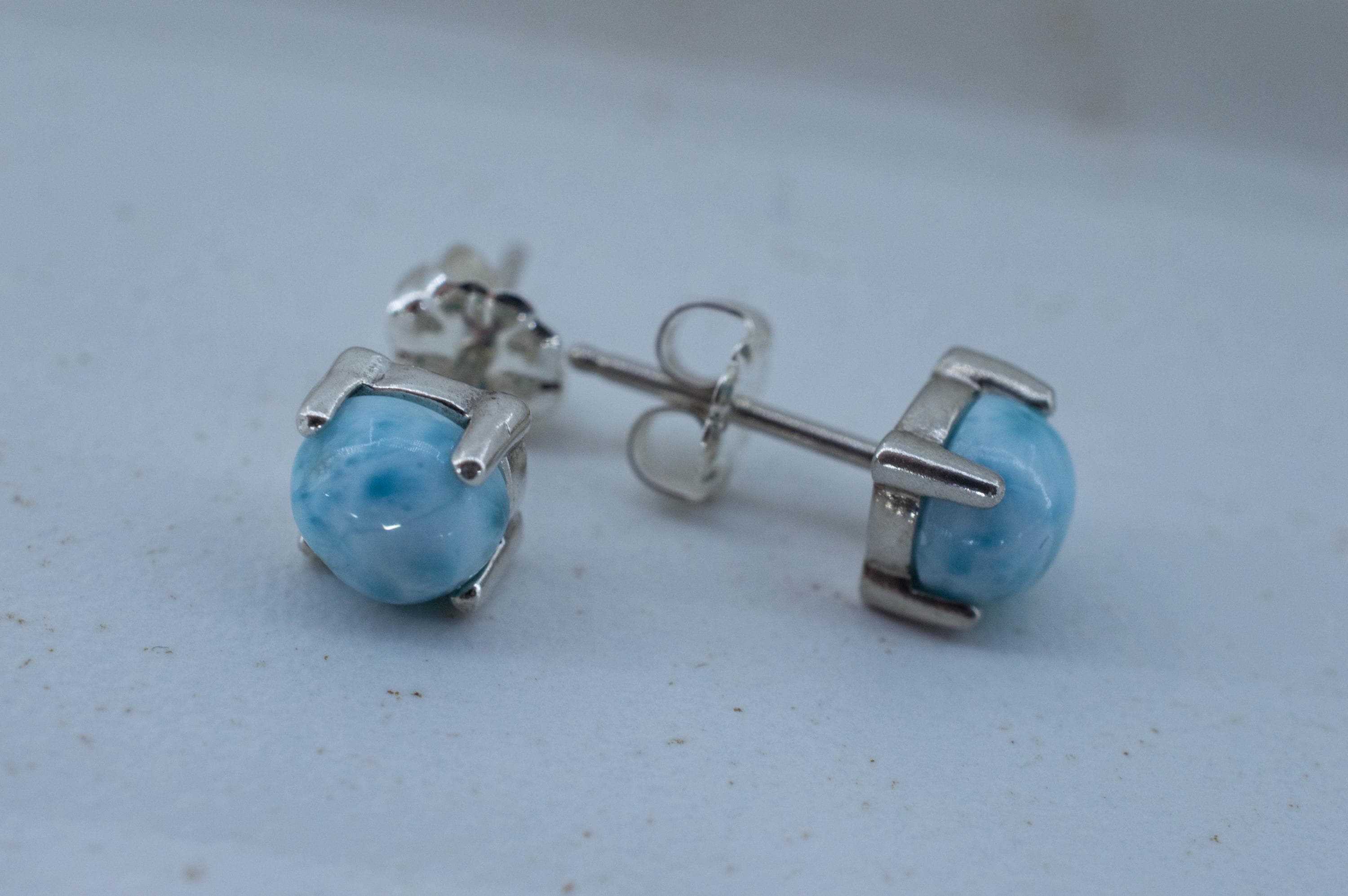 Larimar Earrings; Genuine Untreated Dominican Republic Larimar; 2.295cts