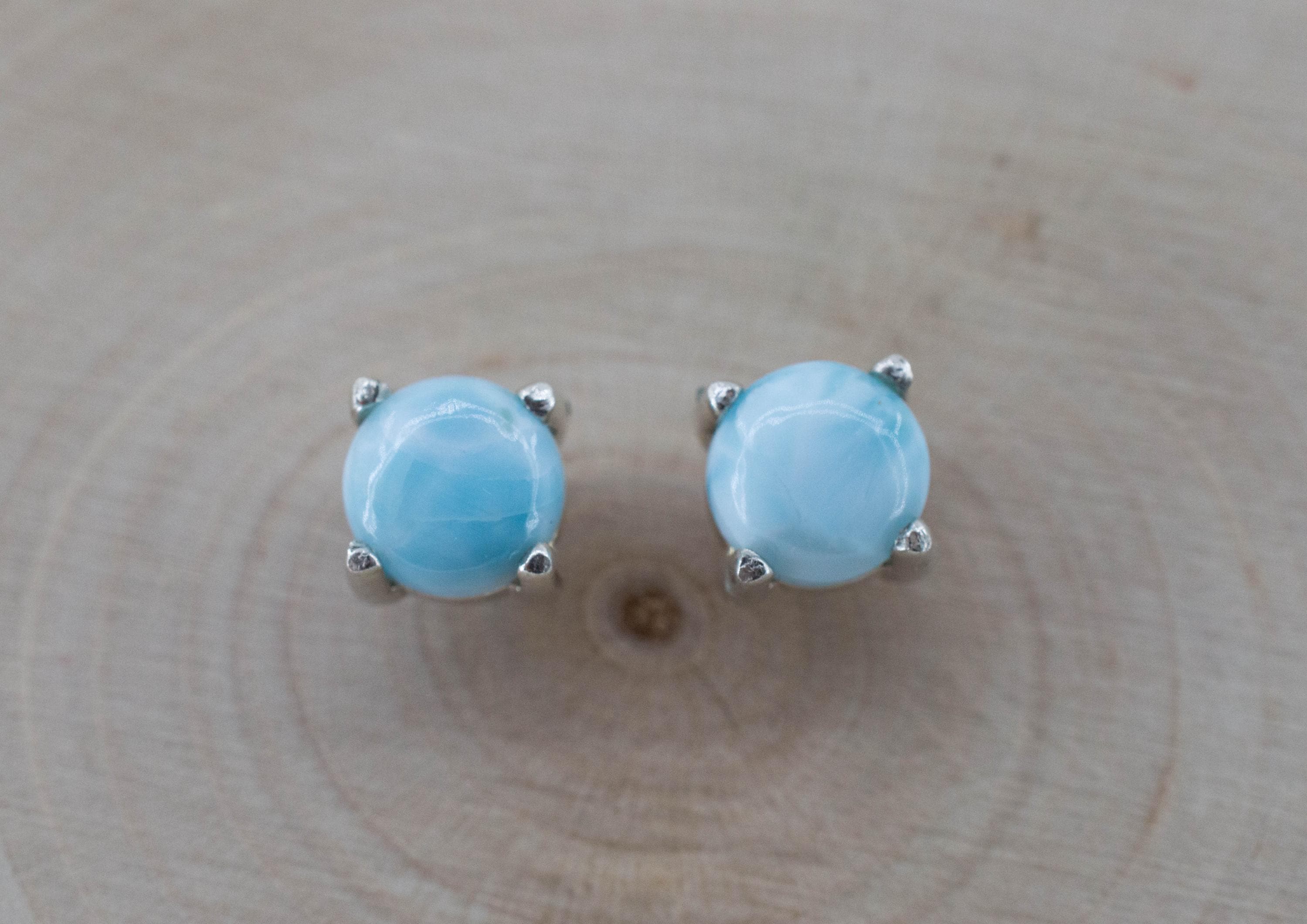 Larimar Earrings; Genuine Untreated Dominican Republic Larimar; 1.865cts