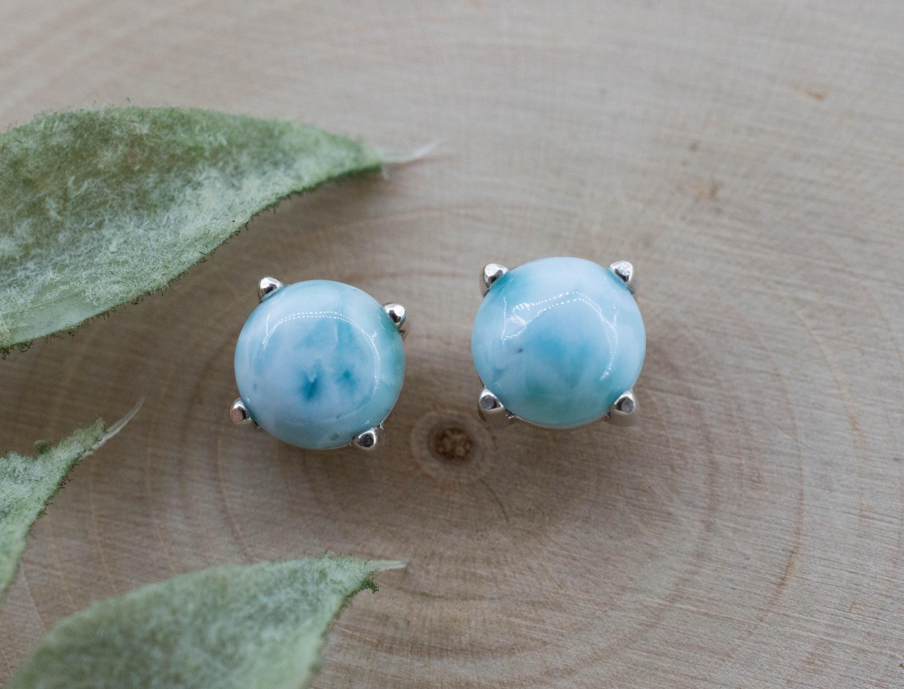 Larimar Earrings; Genuine Untreated Dominican Republic Larimar; 3.325cts