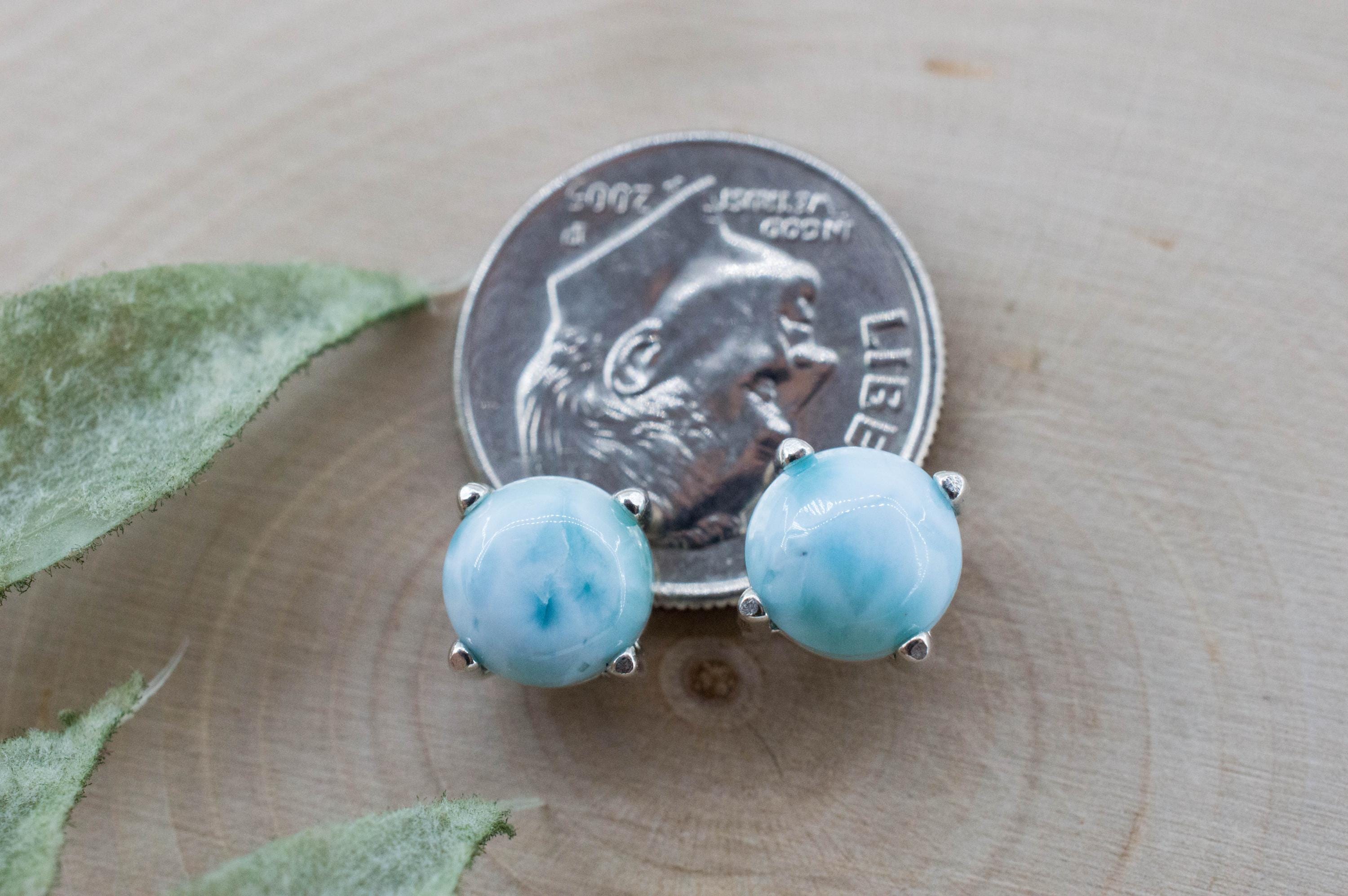 Larimar Earrings; Genuine Untreated Dominican Republic Larimar; 3.325cts