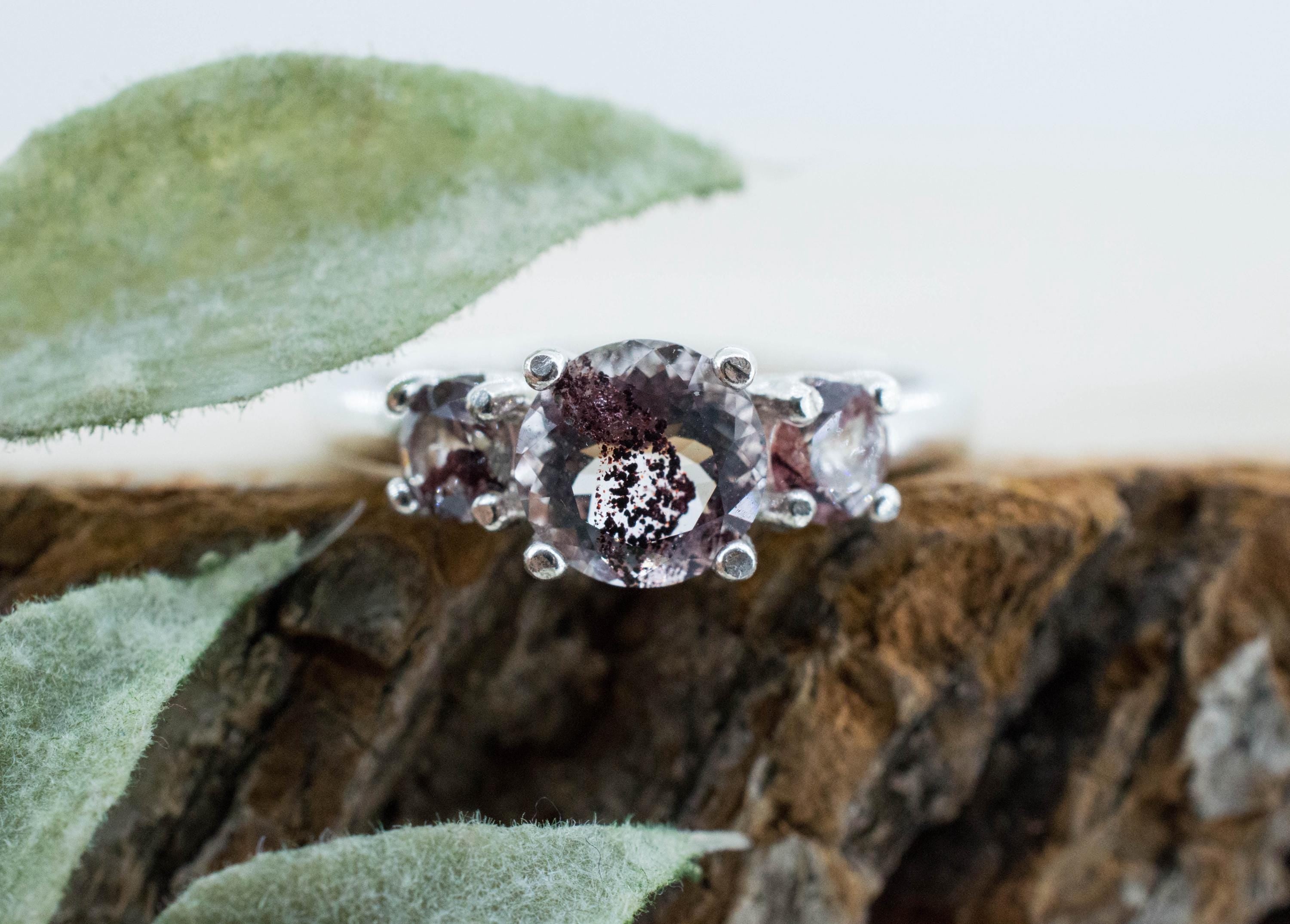 Hematite Quartz Ring; Natural Untreated India Sunset Phantom Quartz; 1.300cts