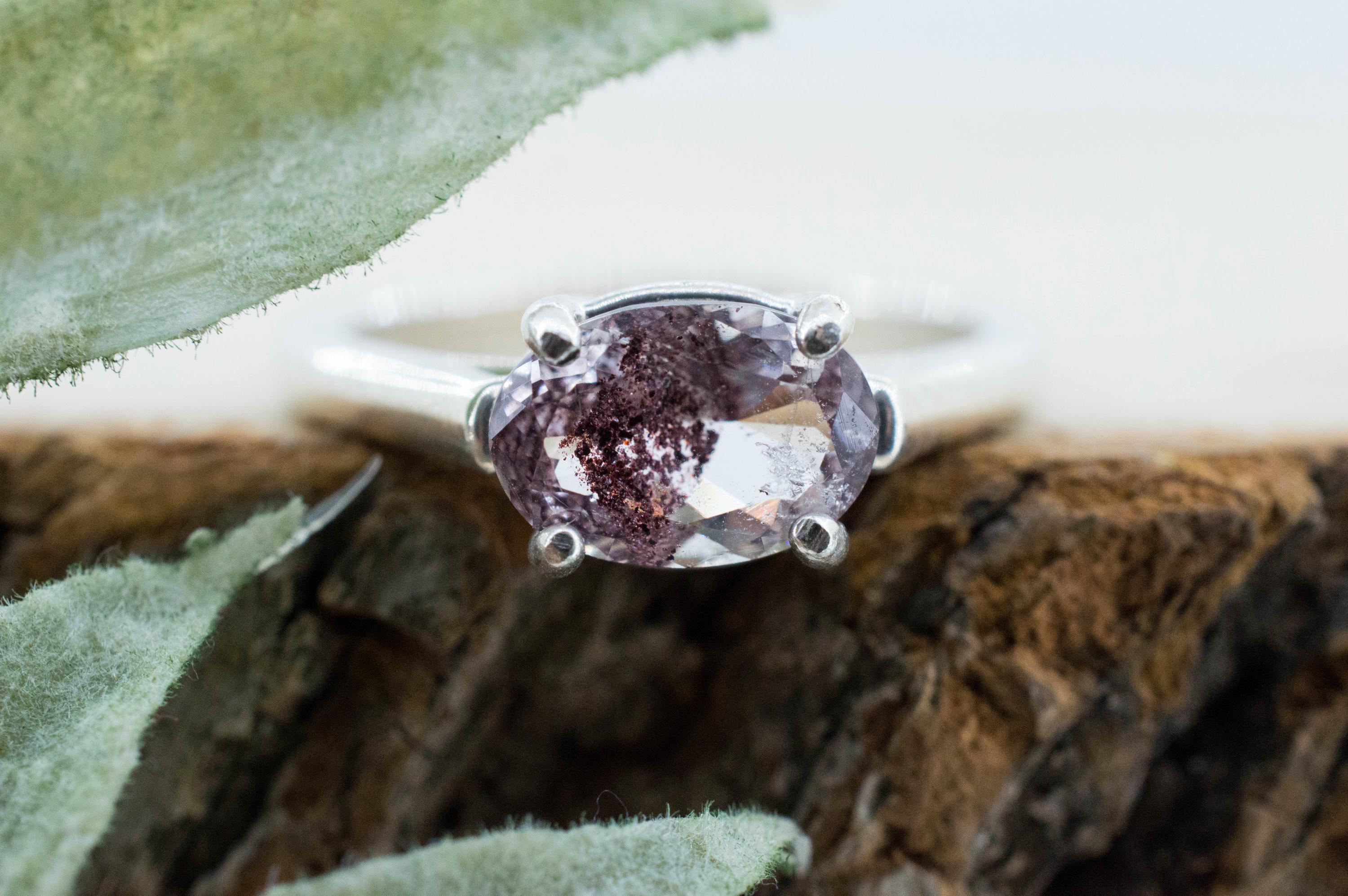 Hematite Quartz Ring; Natural Untreated India Sunset Phantom Quartz; 1.410cts