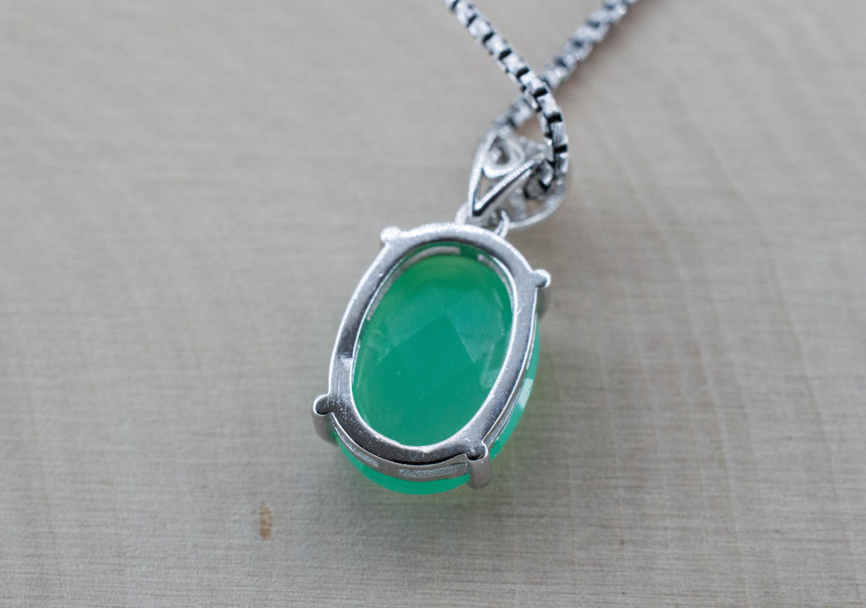 Chrysoprase Pendant; Natural Untreated Australia Chrysoprase; 4.225cts