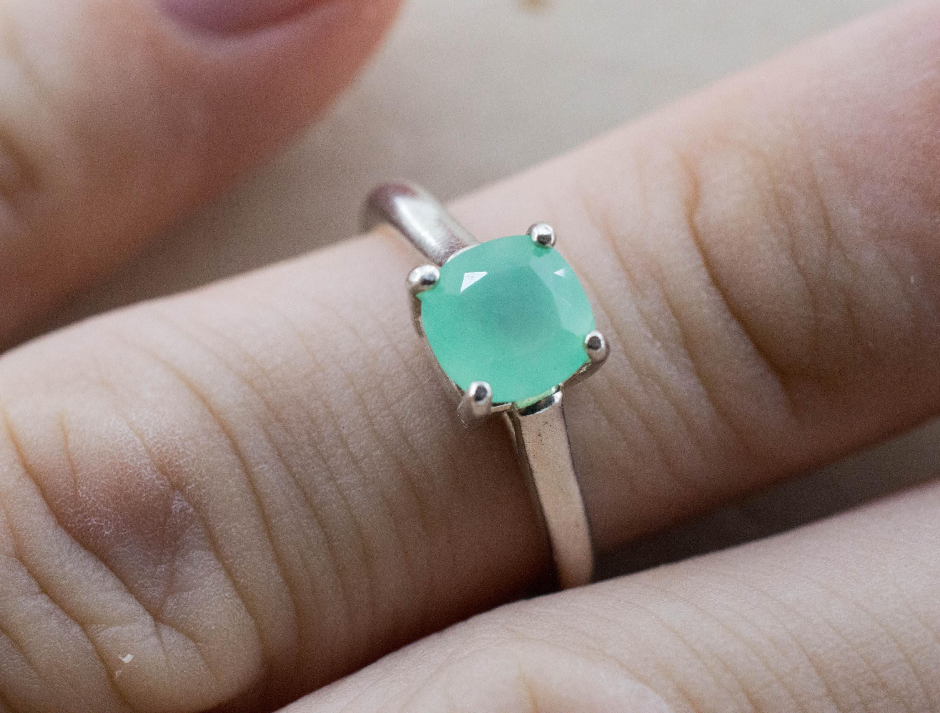 Chrysoprase Ring, Natural Untreated Australian Chrysoprase; 1.040cts