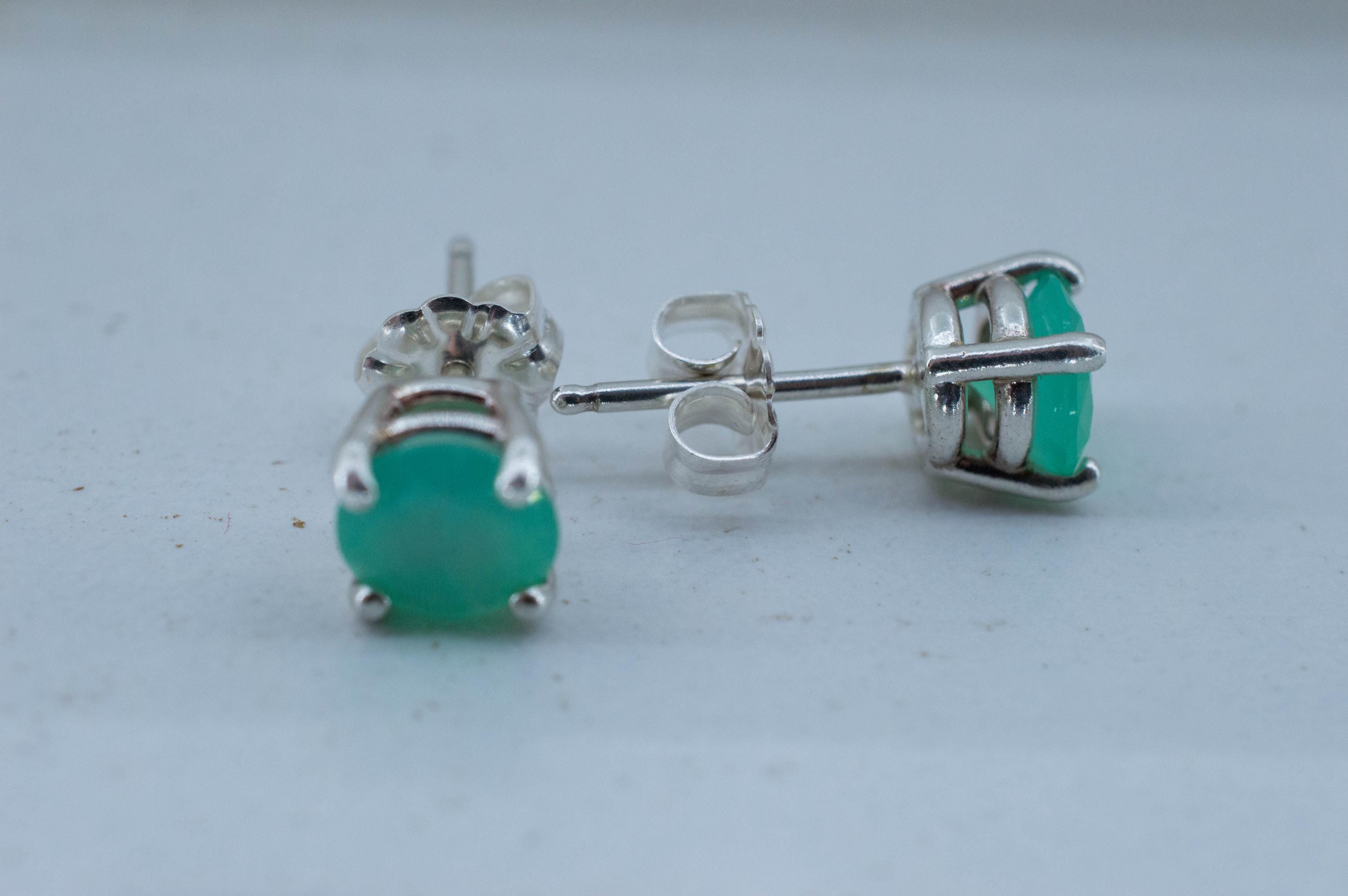 Chrysoprase Earrings, Natural Untreated Australian Chrysoprase; 1.145cts