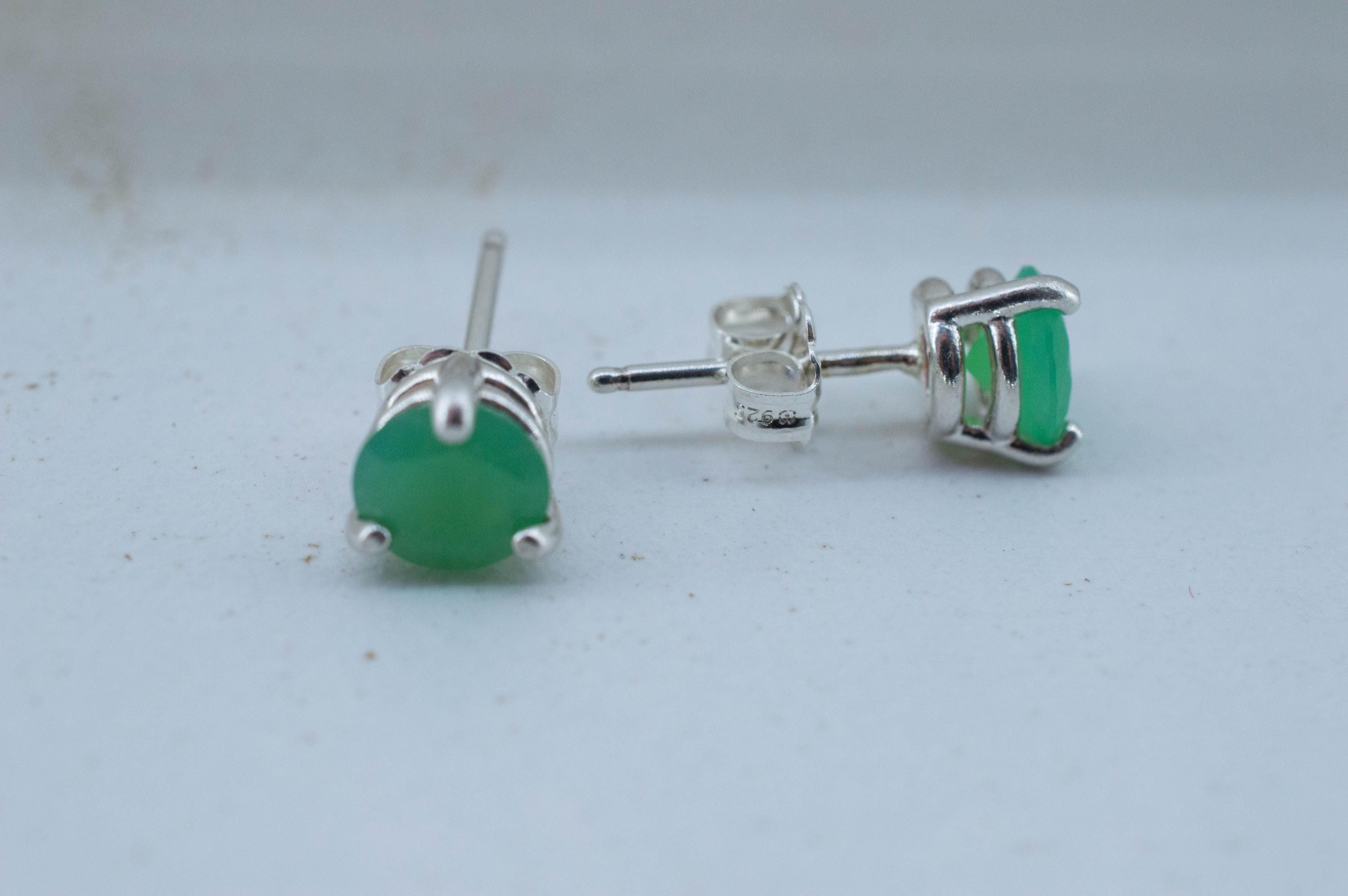 Chrysoprase Earrings, Natural Untreated Australian Chrysoprase; 1.150cts