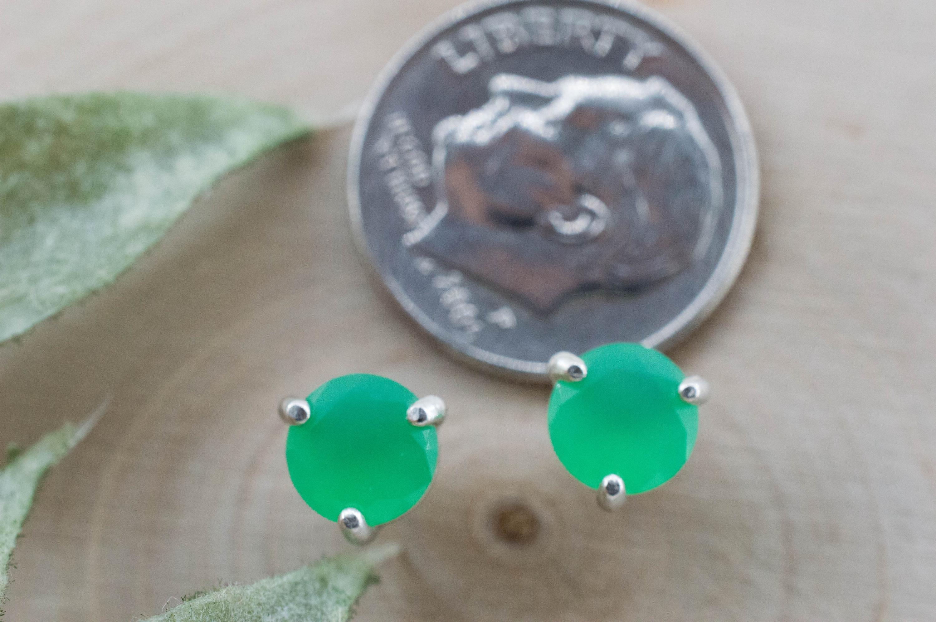 Chrysoprase Earrings, Natural Untreated Australian Chrysoprase; 1.195cts