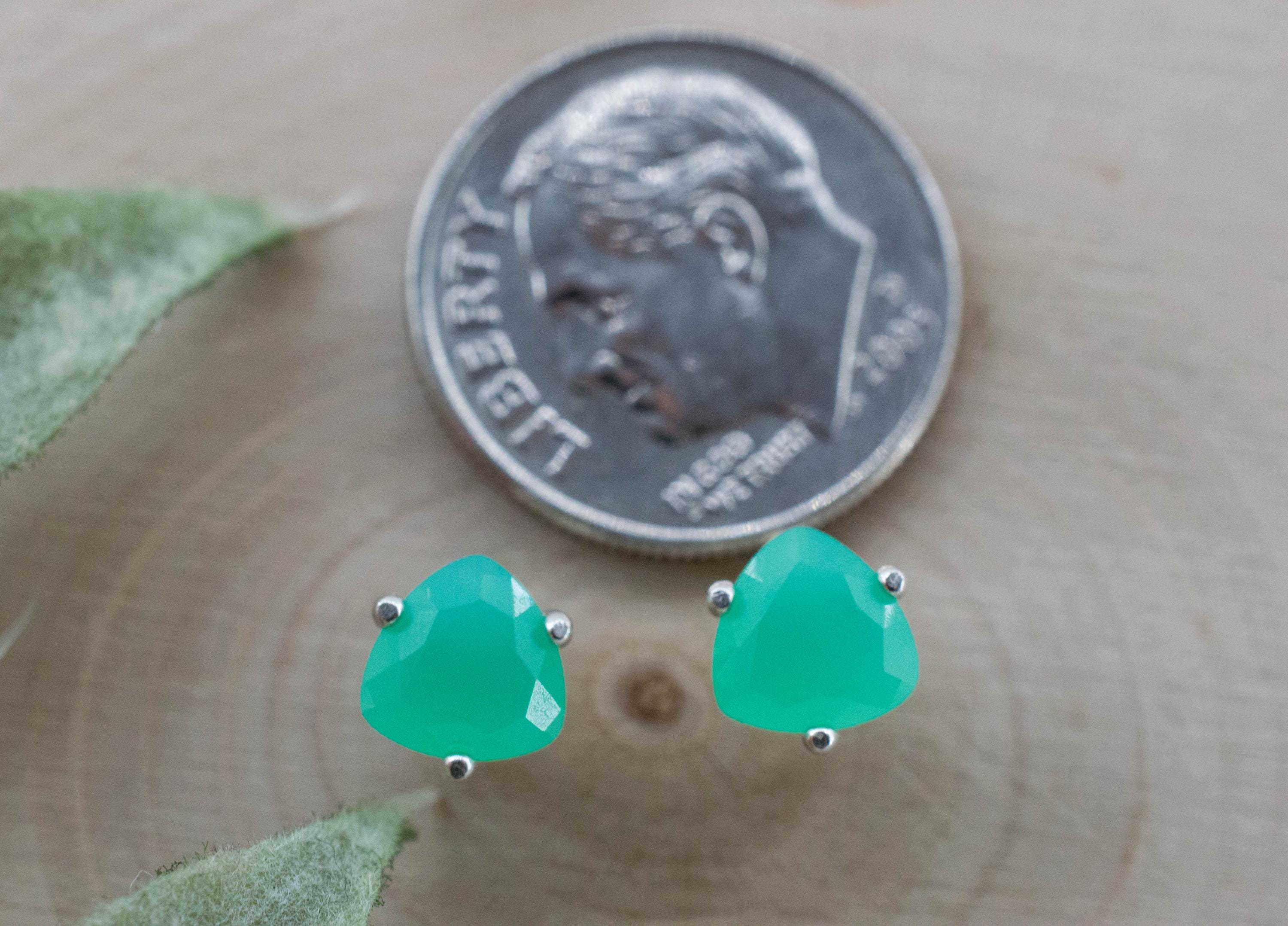 Chrysoprase Earrings, Natural Untreated Australian Chrysoprase; 1.415cts