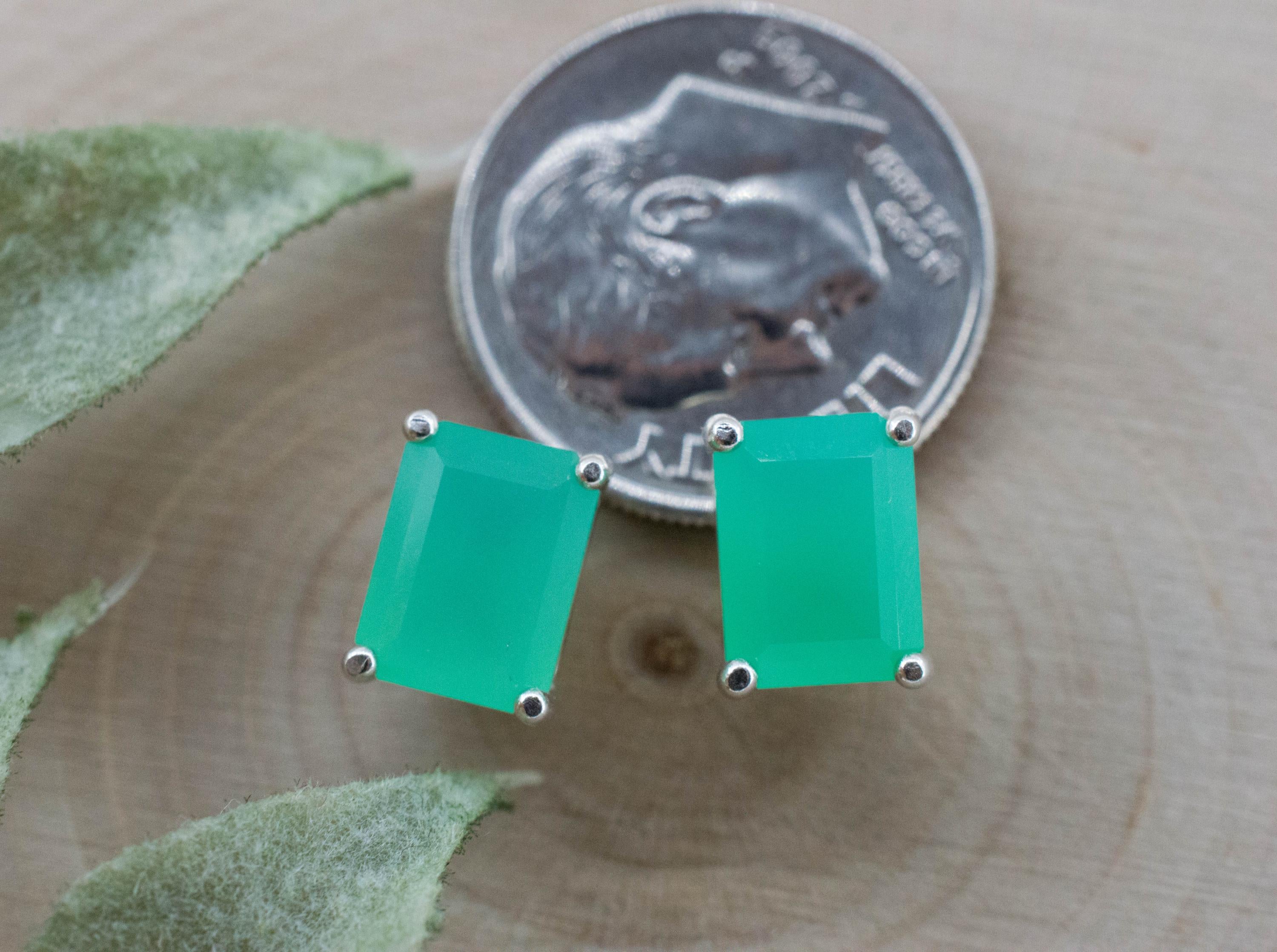 Chrysoprase Earrings, Natural Untreated Australian Chrysoprase; 2.750cts
