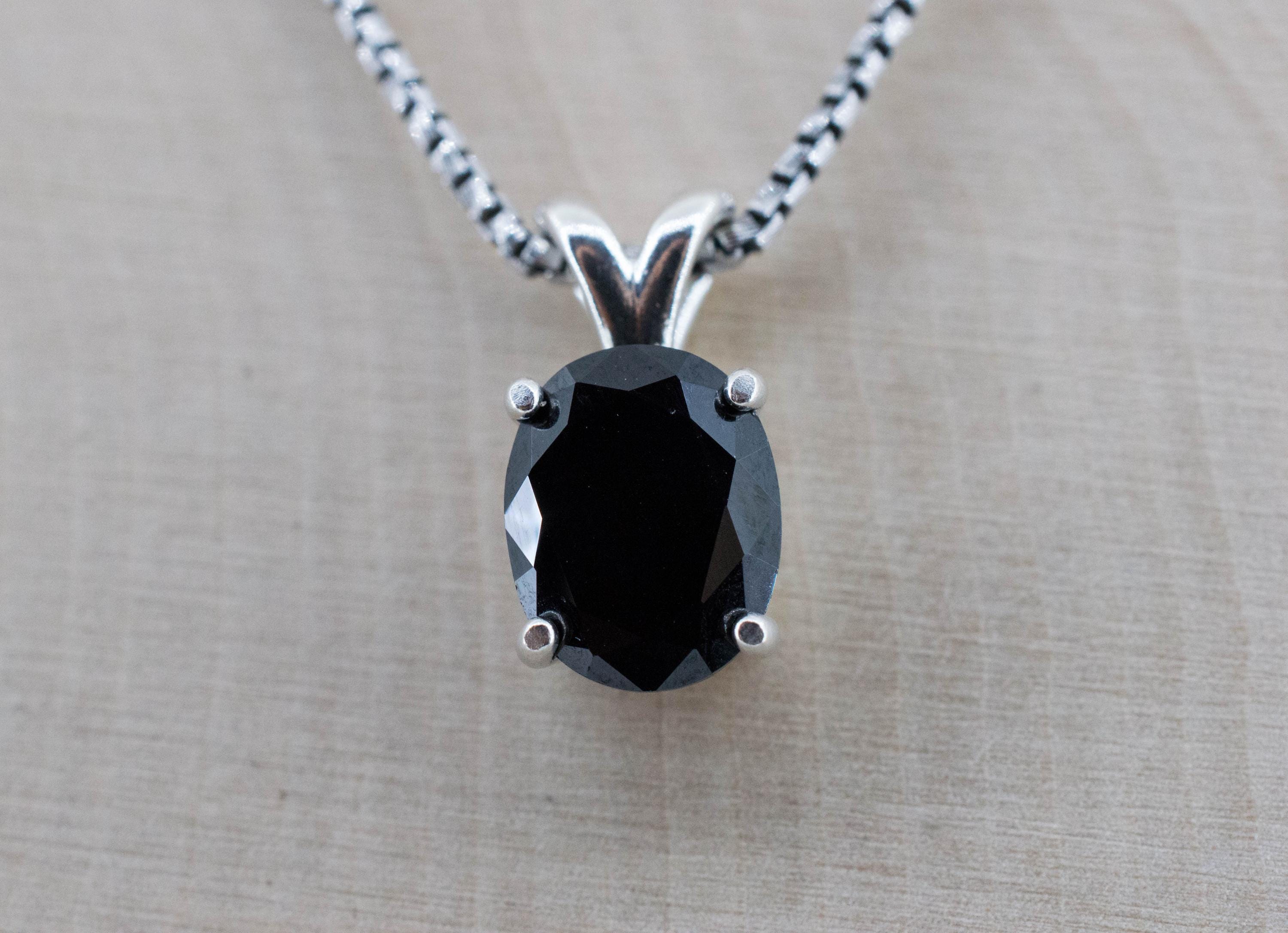 Black Spinel Pendant; Natural Untreated Thailand Spinel; 2.875cts