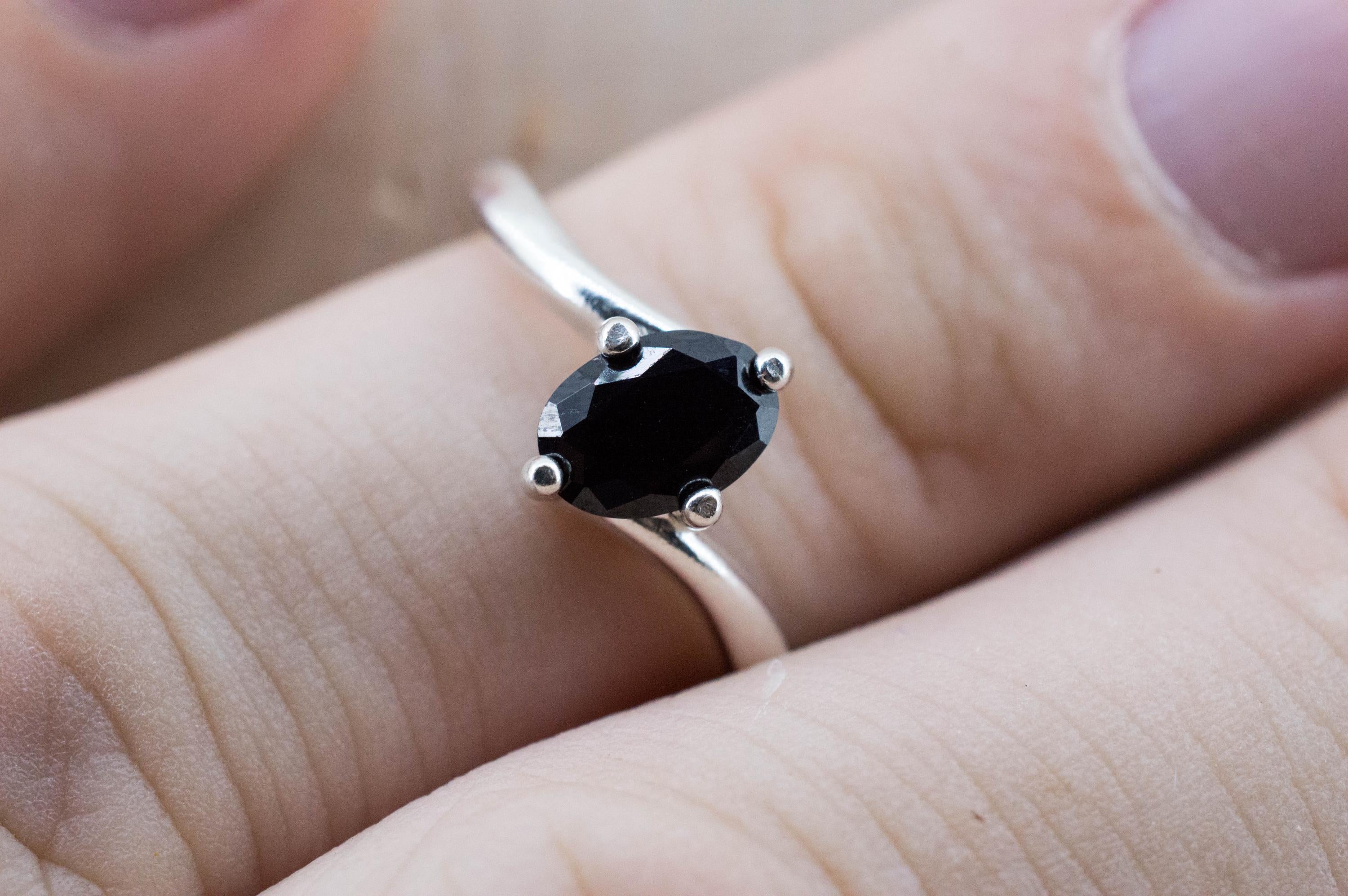 Black Spinel Ring, Natural Untreated Thailand Spinel; 0.890cts