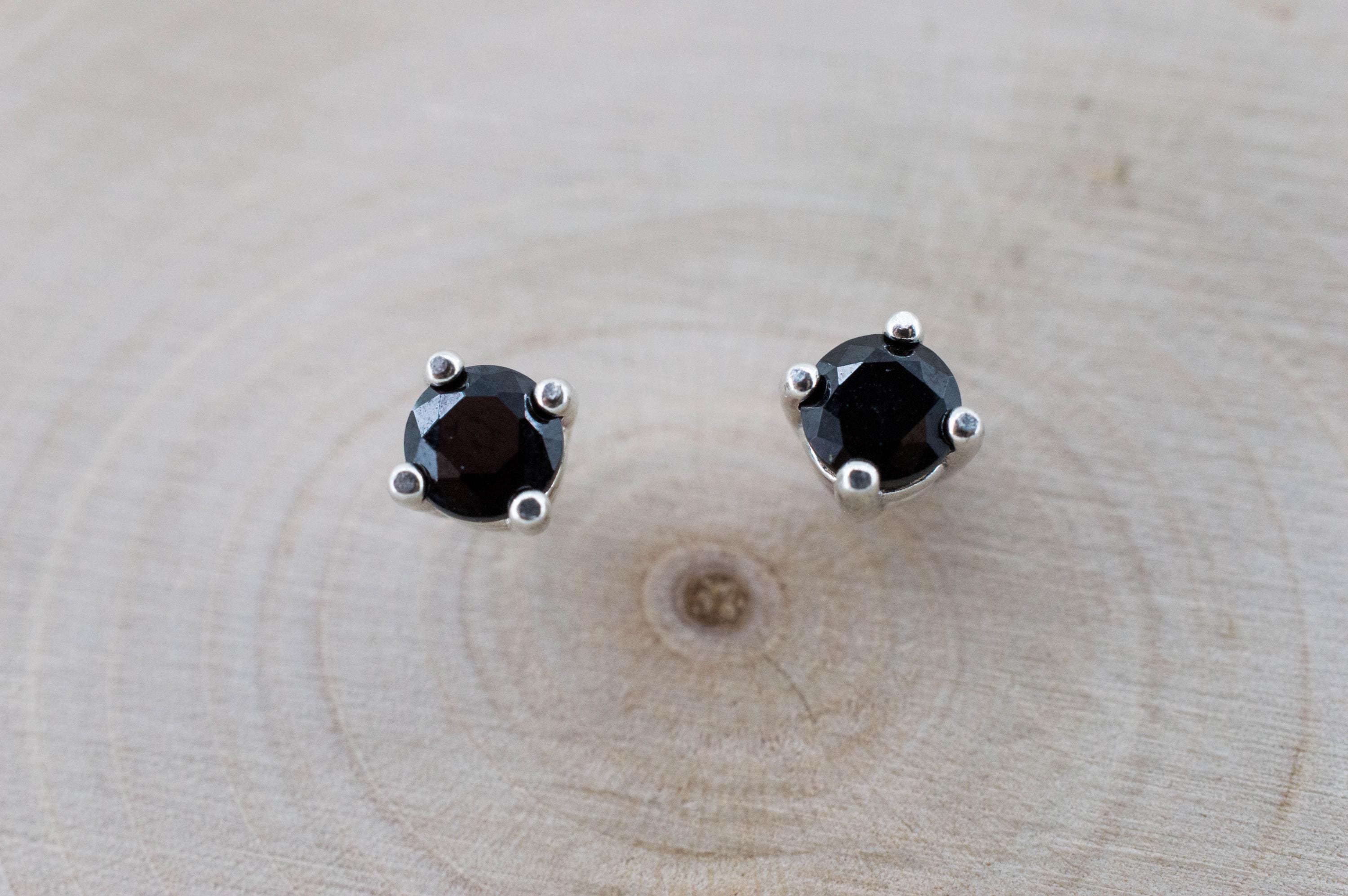 Black Spinel Earrings; Natural Untreated Thailand Spinel; 0.605cts