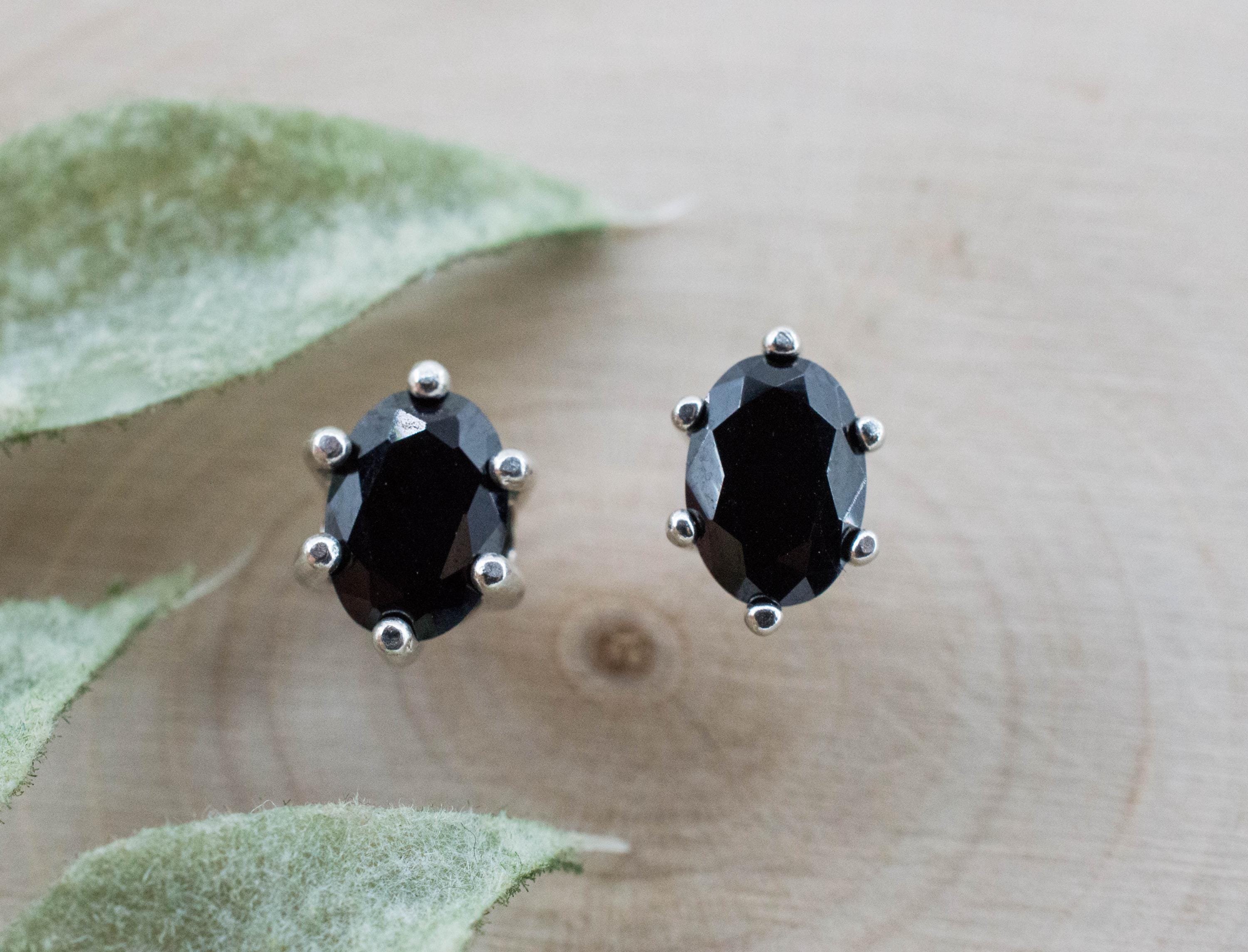 Black Spinel Earrings; Natural Untreated Thailand Spinel; 1.685cts