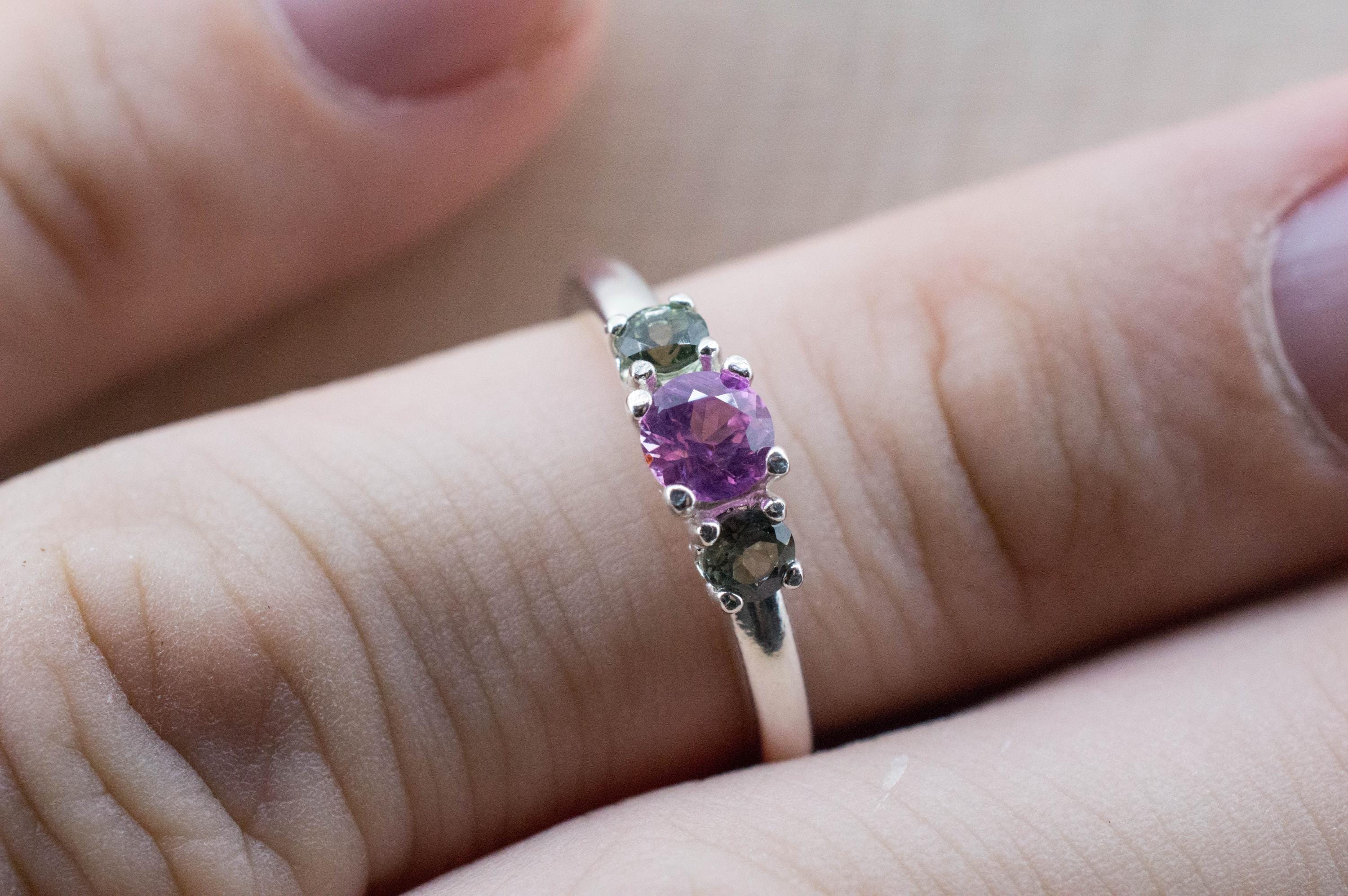 Sapphire Ring, Natural Untreated Sri Lanka and Montana Sapphires
