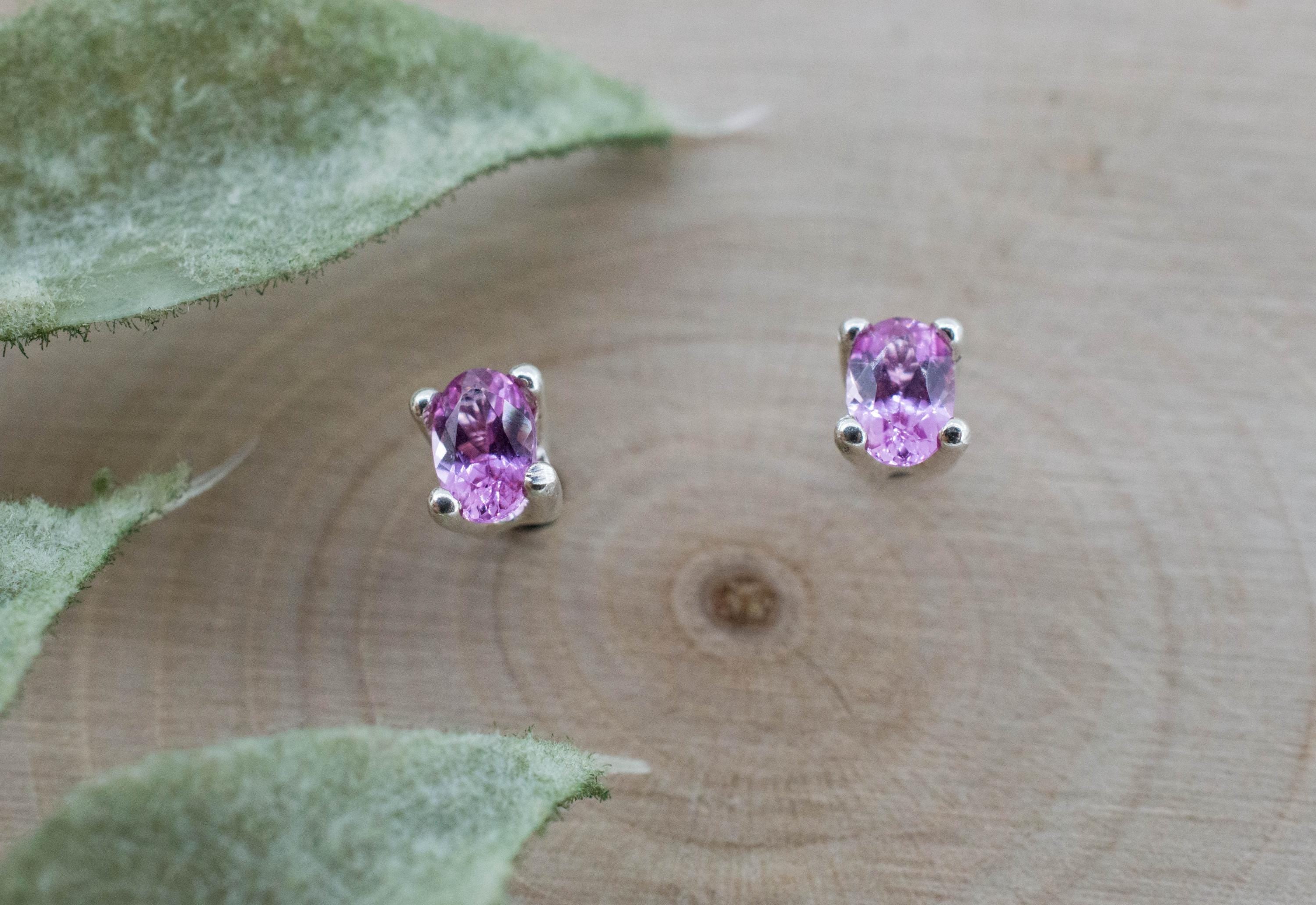 Pink Sapphire Earrings; Natural Sri Lanka Sapphire; 0.345cts