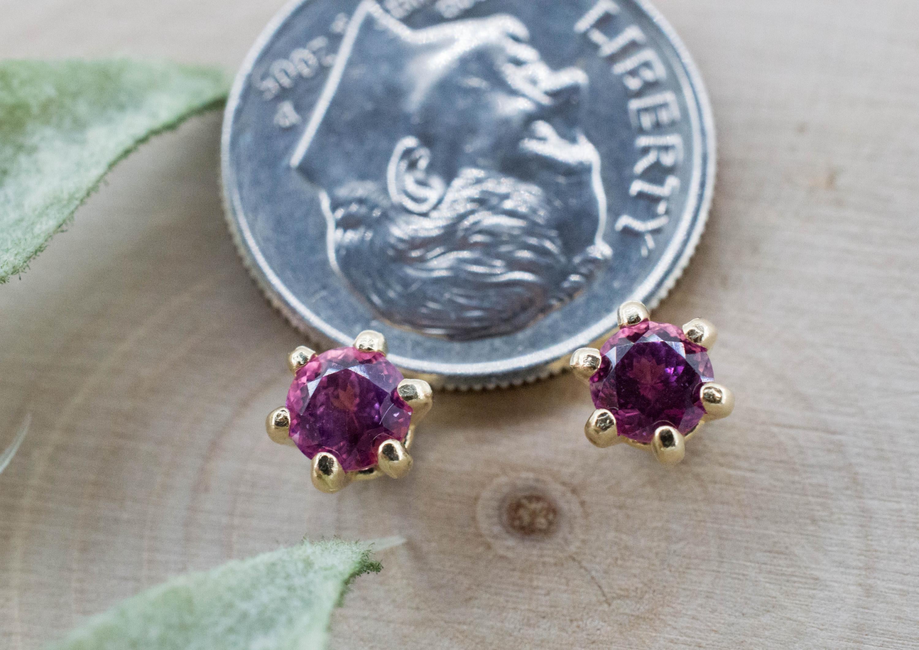 Pink Sapphire Earrings; Natural Sri Lanka Sapphire; 0.870cts