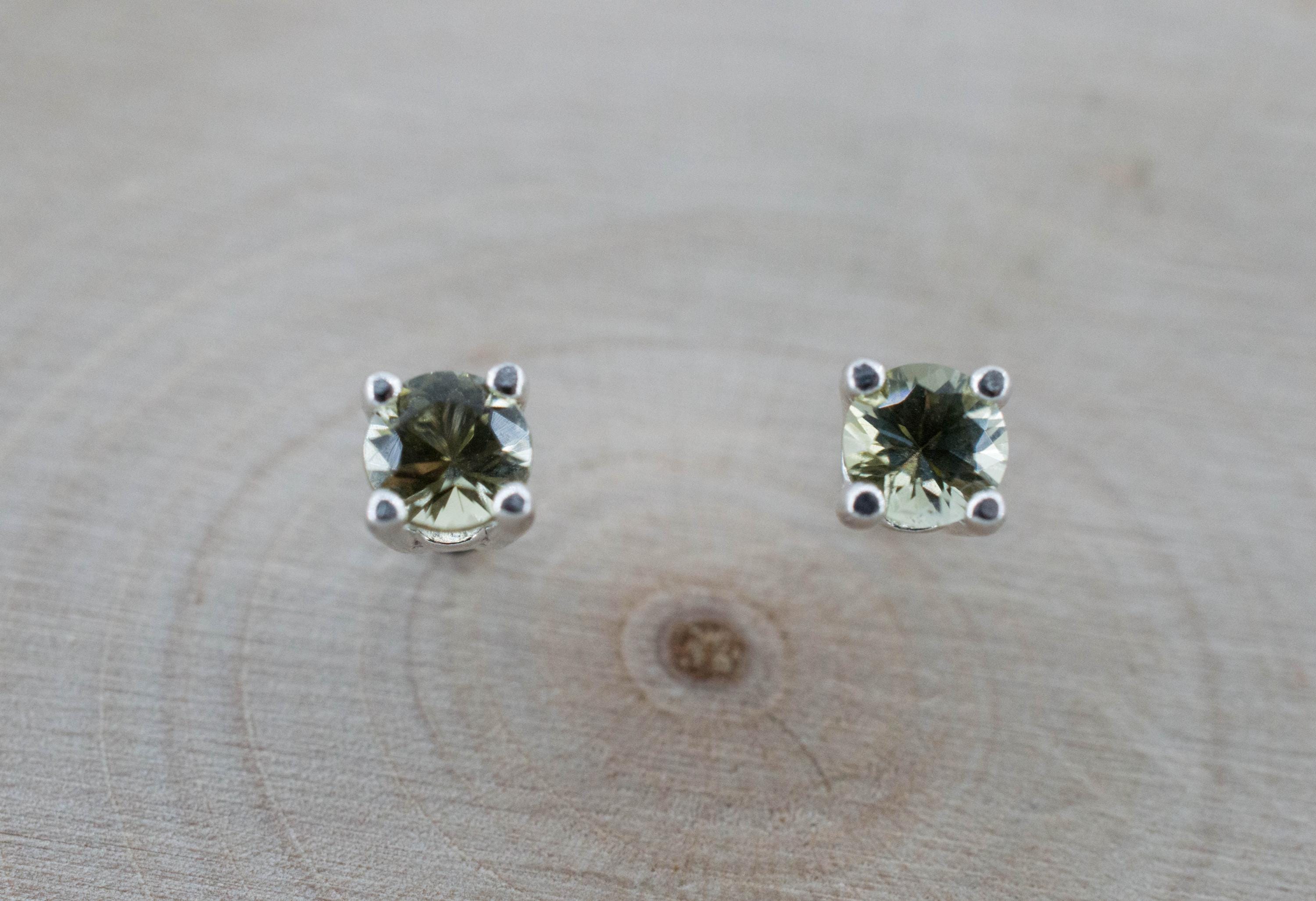 Green Tourmaline Earrings; Natural Untreated San Diego Tourmaline; 0.360ctw
